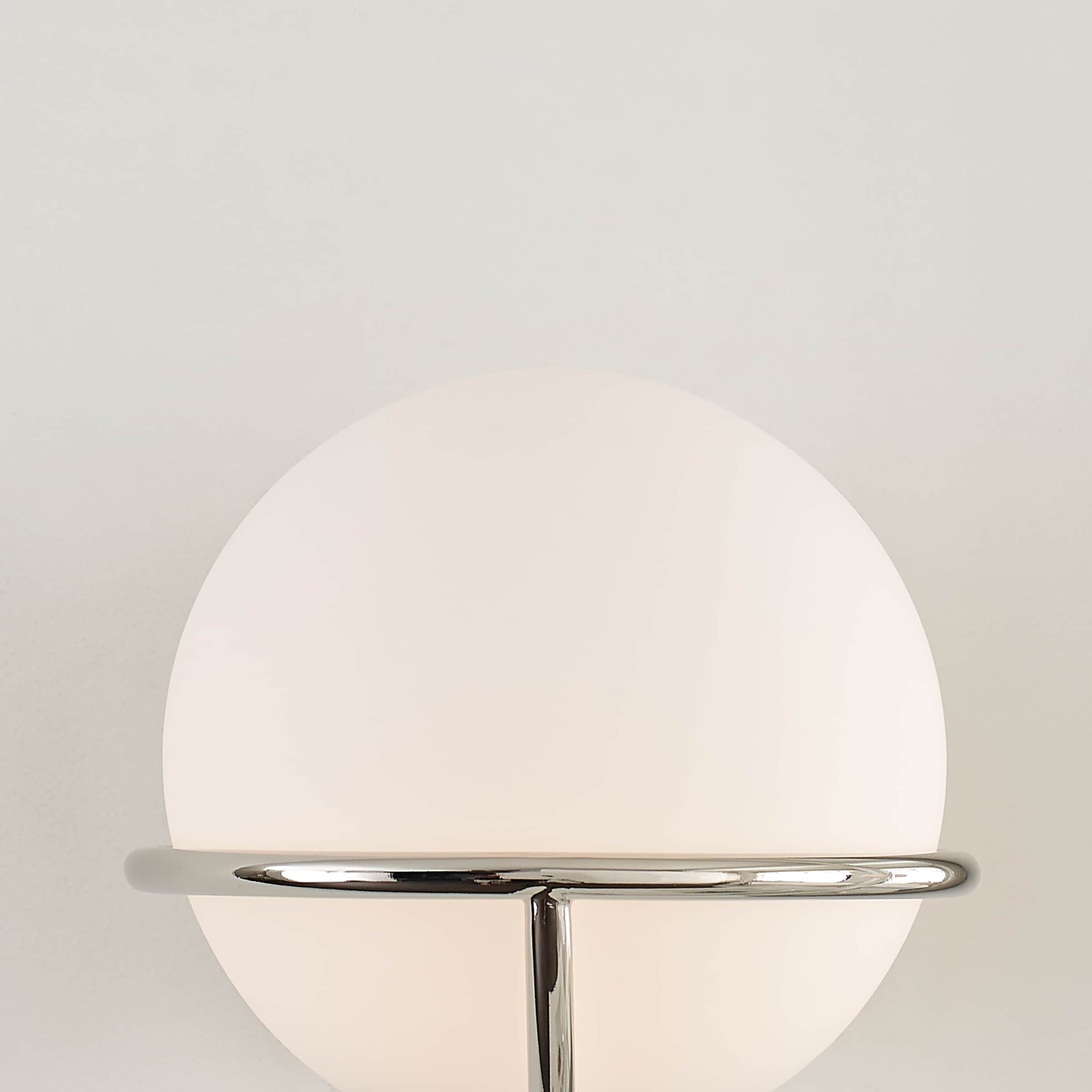 Ellen Crafted Polished Nickel 1-Light Wall Sconce with White Opal Glass