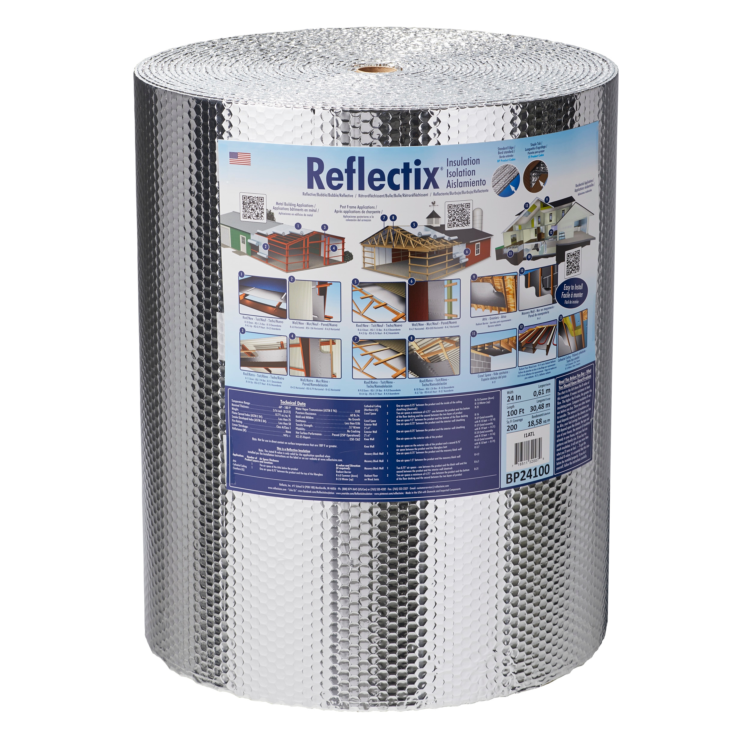 Reflectix 100-sq ft Double Bubble Insulation Designed Reflective Roll Insulation 