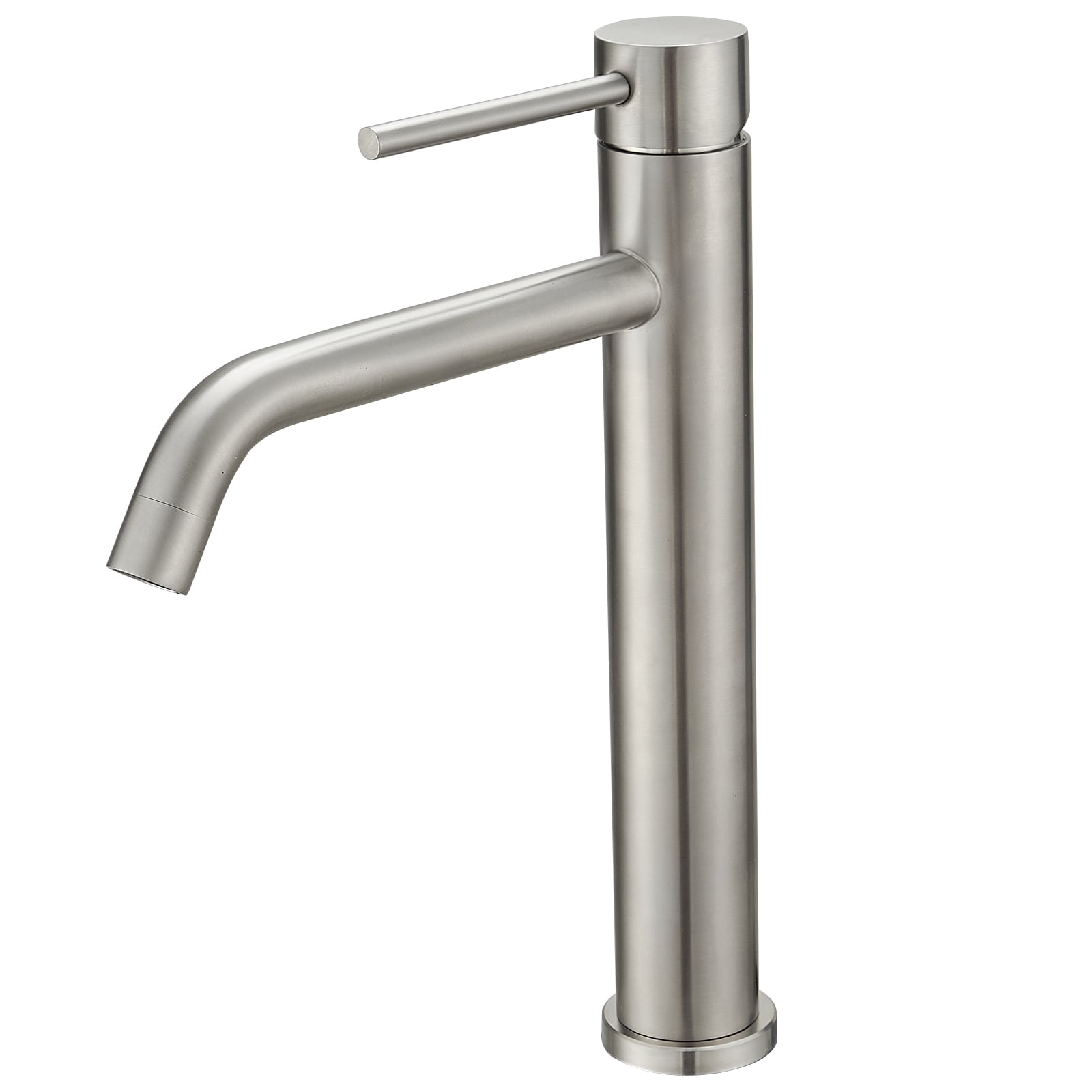 BWE A-96565-N Brushed Nickel Vessel 1-handle WaterSense Low-arc Commercial/Residential Handle Bathroom Sink Faucet