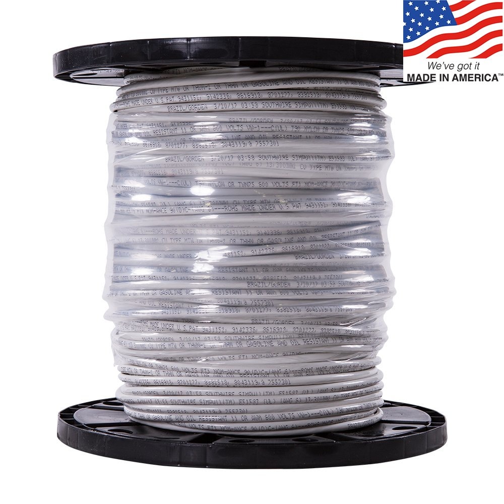 Southwire SIMpull 500-ft 6-AWG Stranded White Copper Thhn Wire (By-the-roll)  in the TFFN & THHN Wire department at