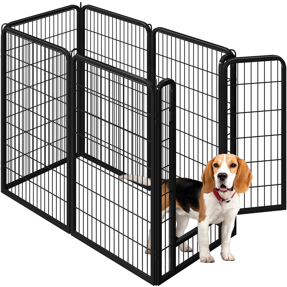 Yaheetech Black 47inch Tall 6 Panels Dog Playpen Foldable Metal Exercise Enclosure