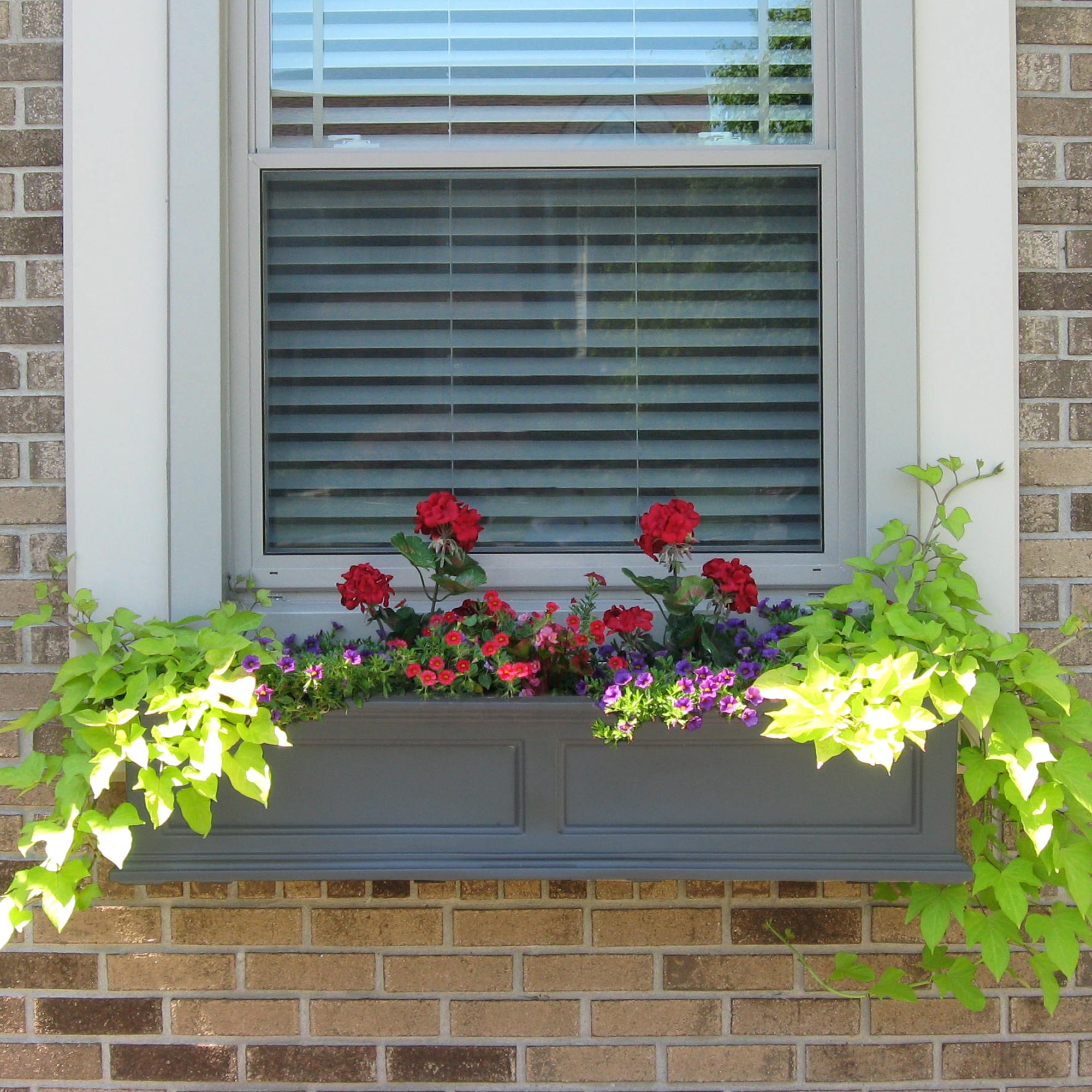 Graphite Gray 48-Inch Polyethylene Outdoor Window Box