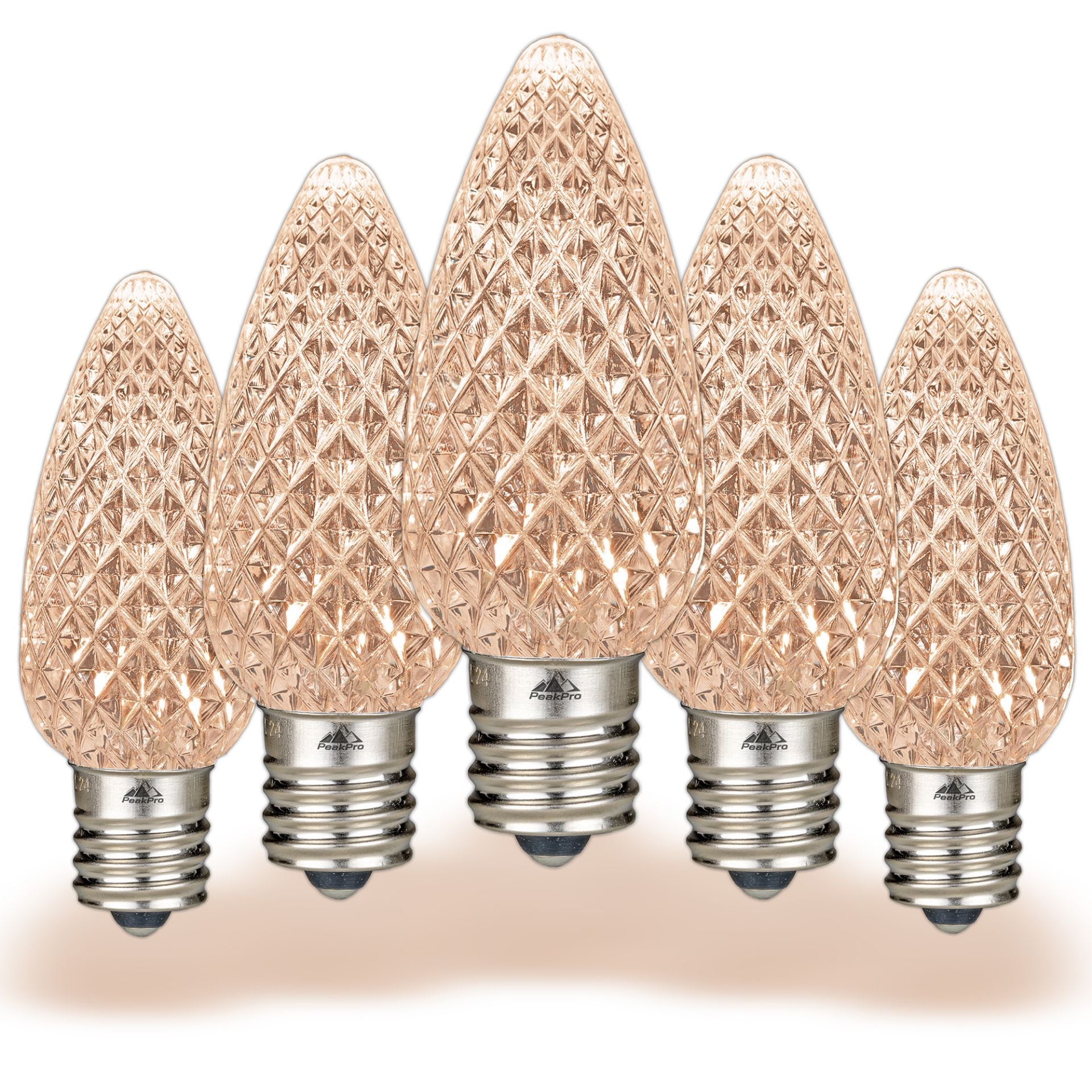 Novelty Lights C9-UB-19WW-DF 25PK C9 LED Faceted Ultra Bright Dimmable Outdoor Christmas Light Replacement Bulbs LED Replacement Bulbs Led Bulbs Outdoor Light Bulbs String Light Bulbs 3000K (Warm White)