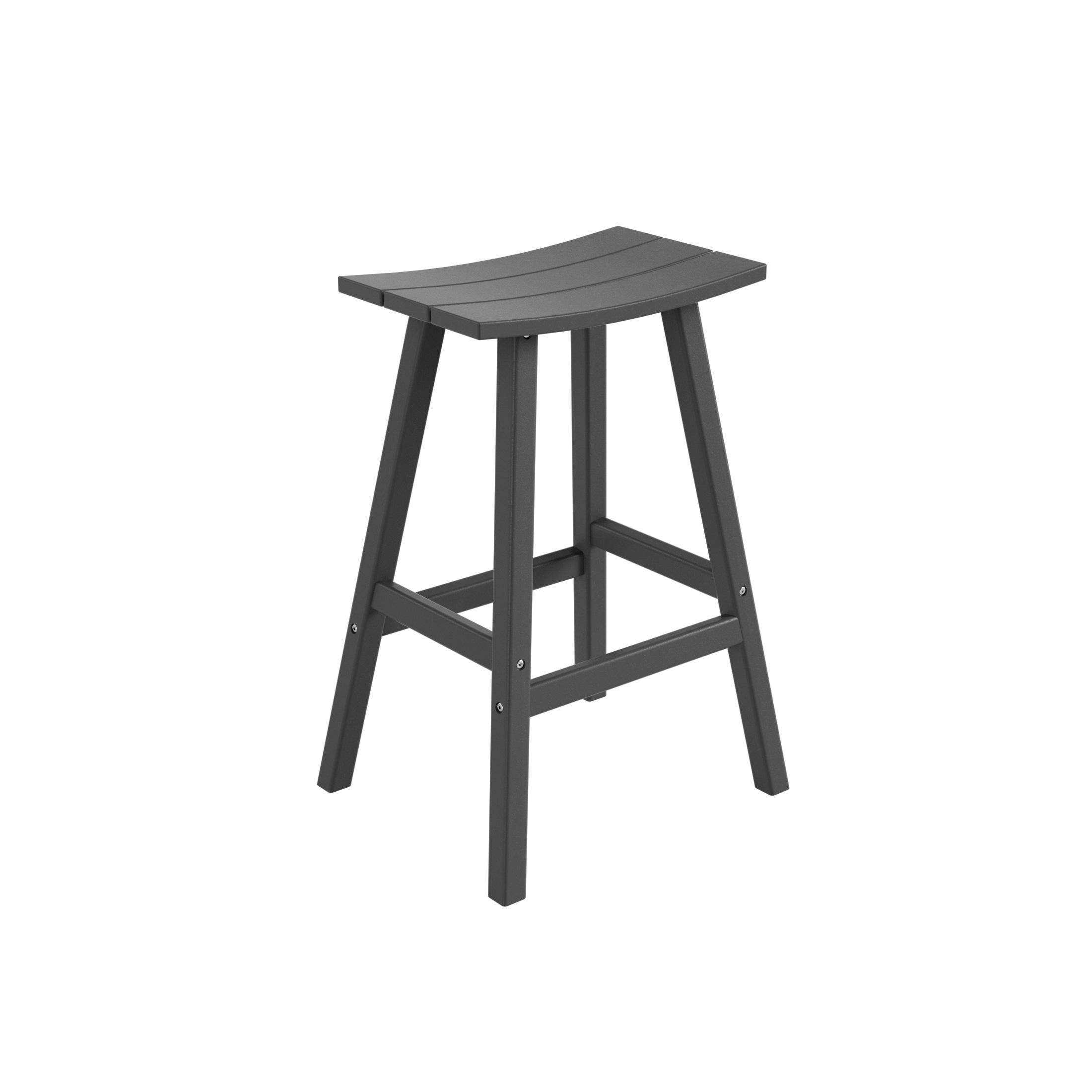 Westin Furniture OP7002-29-GY Laguna Gray HDPE Frame Stationary Bar Stool Chair with Slat Seat