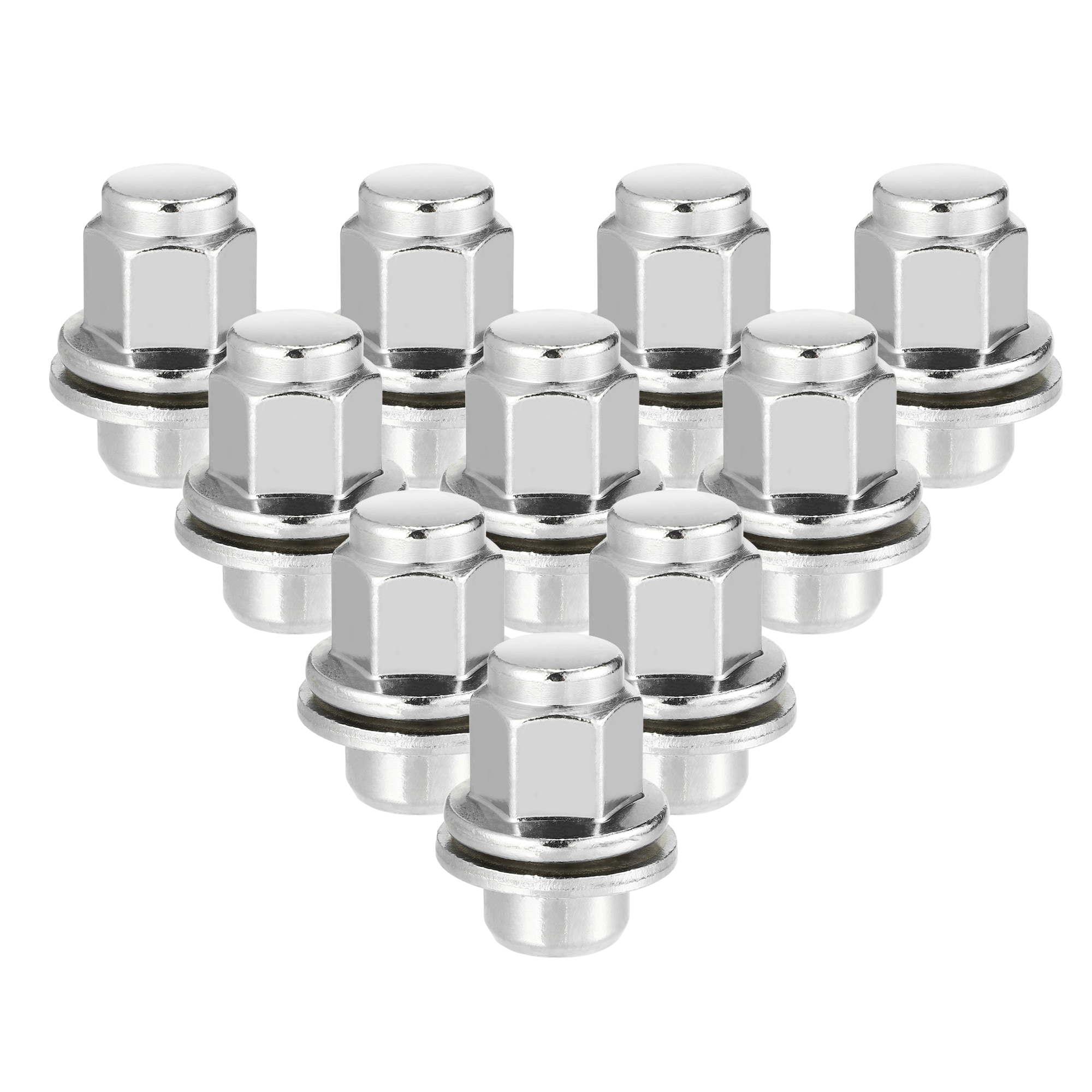 Unique Bargains 10pcs Wheel Lug Nuts Compatible for Jaguar XF XJ XE Durable M12 x 1.5 Carbon Steel Silver Tone Tire Lugnuts #S26020600UX6522
