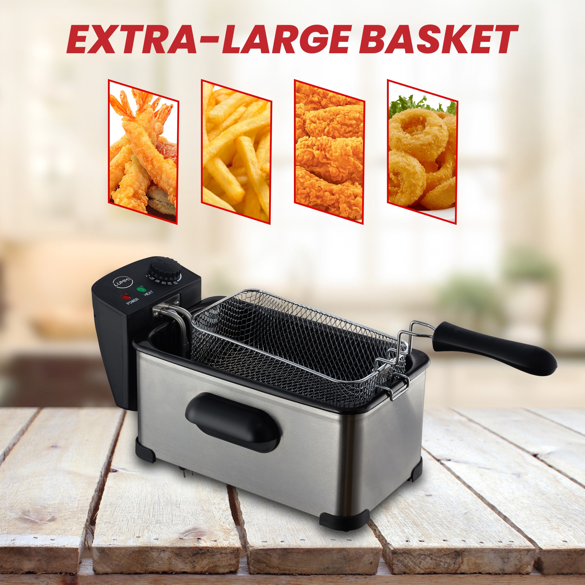 Deep Fryer - 4-Liter Electric Oil Fryer - 1 Large Basket and 2 Small for  Dual Use - Stainless-Steel Cooker with Cool Touch Features by Classic  Cuisine