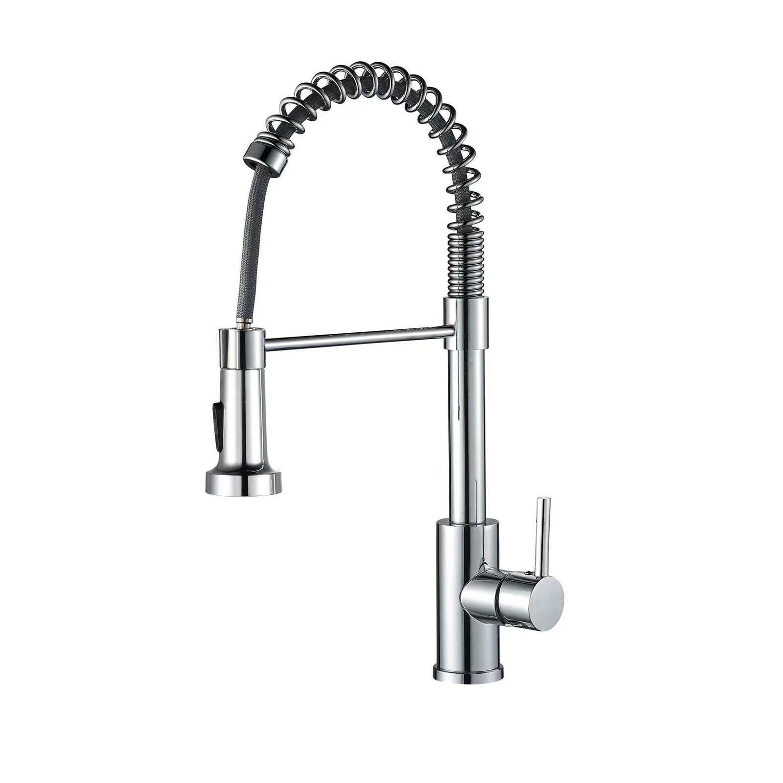 LUXEYARD Kitchen Faucet with Pull Down Sprayer Industrial 1 Handle 1 Hole Or 3 Hole Faucet for Farmhouse Camper Laundry Utility Rv Wet Bar Sinks Stainless Steel Chrome