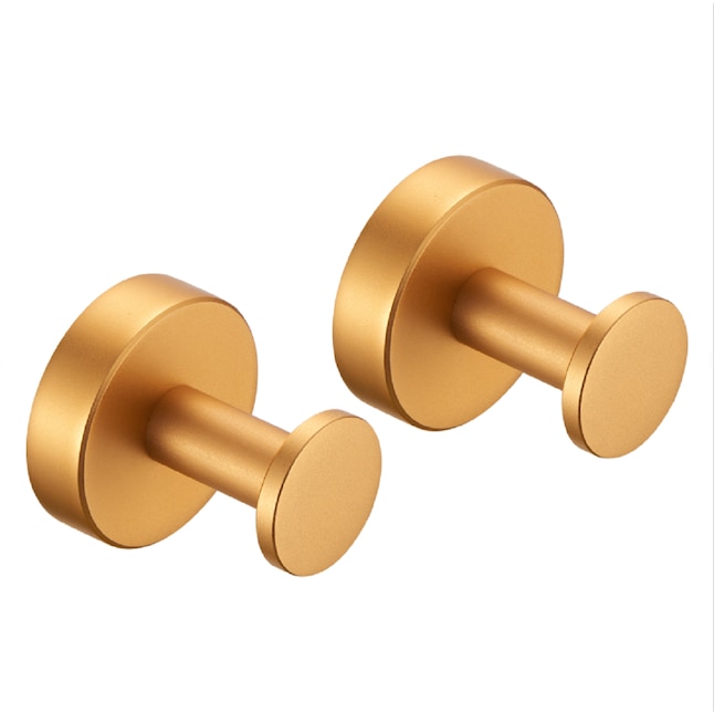 Nestfair Brushed Gold Double-Hook Wall Mount Towel Hook in the Towel Hooks  department at