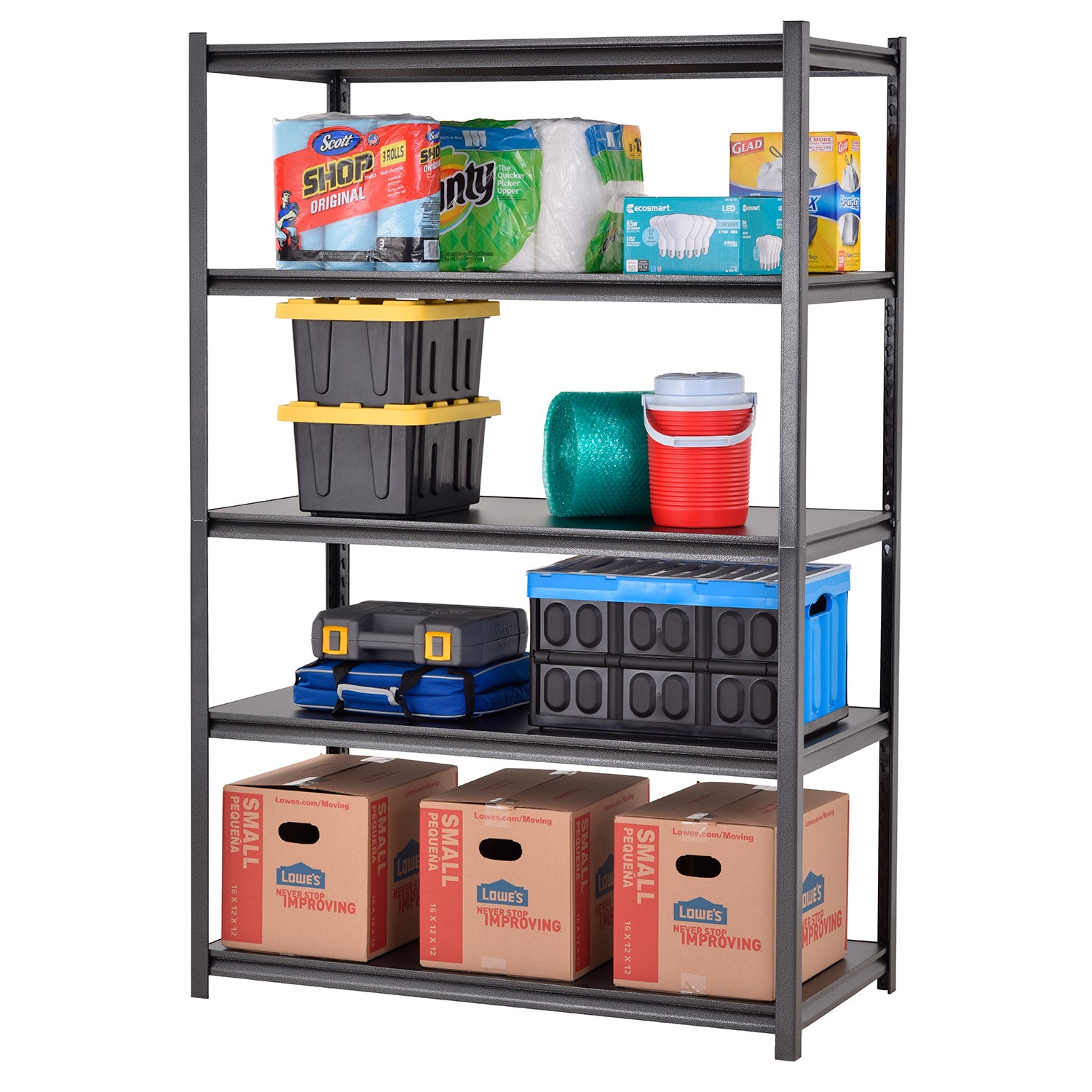 Muscle Rack 48W x 24D x 72H 5-Shelf Steel Freestanding Shelves