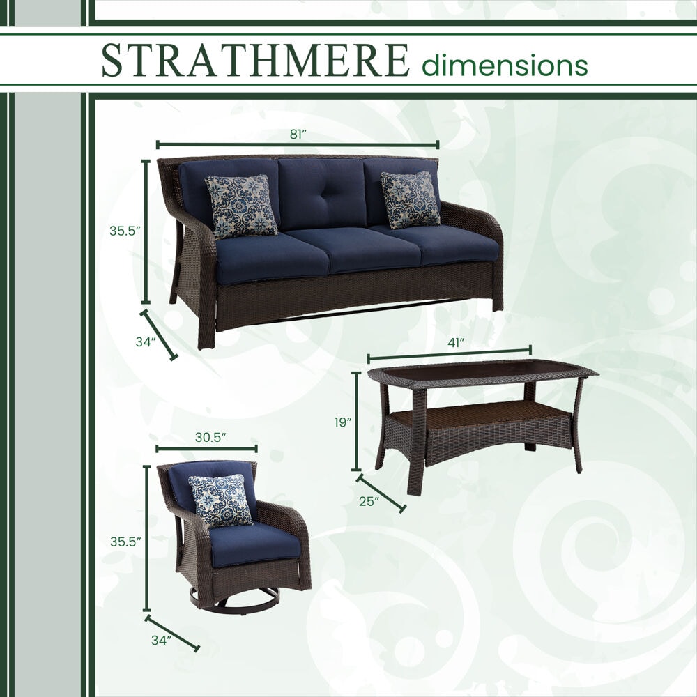 Hanover STRATH4PCSW-S-NVY Patio-Conversation-Sets - View #3