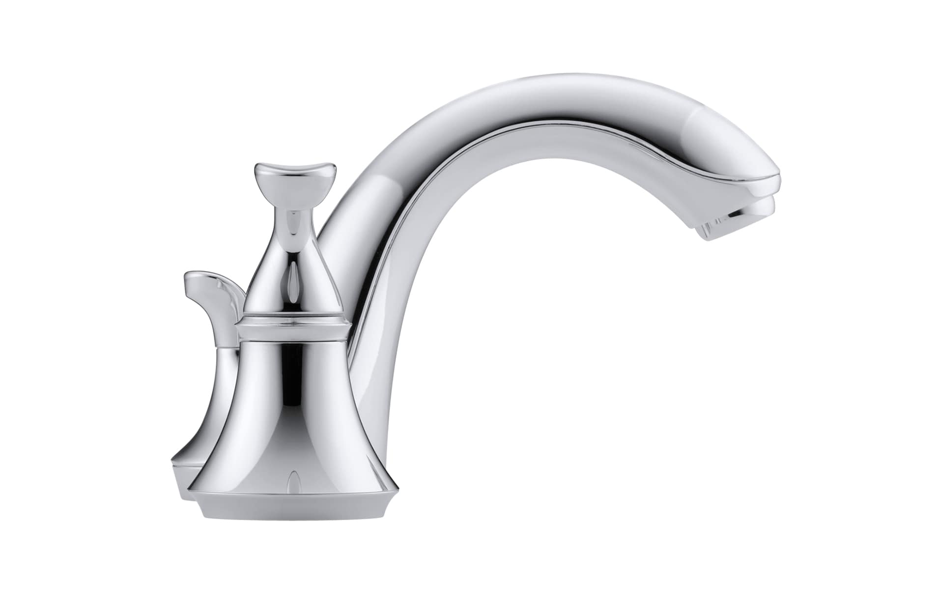 Elegant Forte Polished Chrome 8" Widespread Double Handle Bathroom Faucet