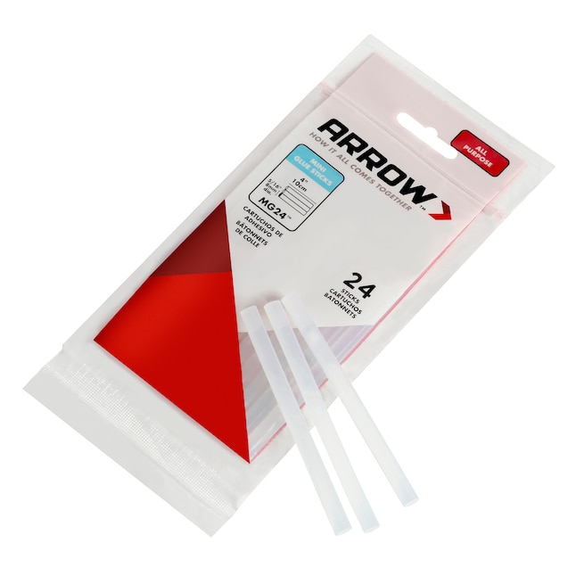 Arrow MG24-4 Glue Sticks Mini 4 In. 24-Pack - Clear Hot Glue Sticks for  Interior Use - 5/16-in Diameter, 4-in Length in the Hot Glue Sticks  department at