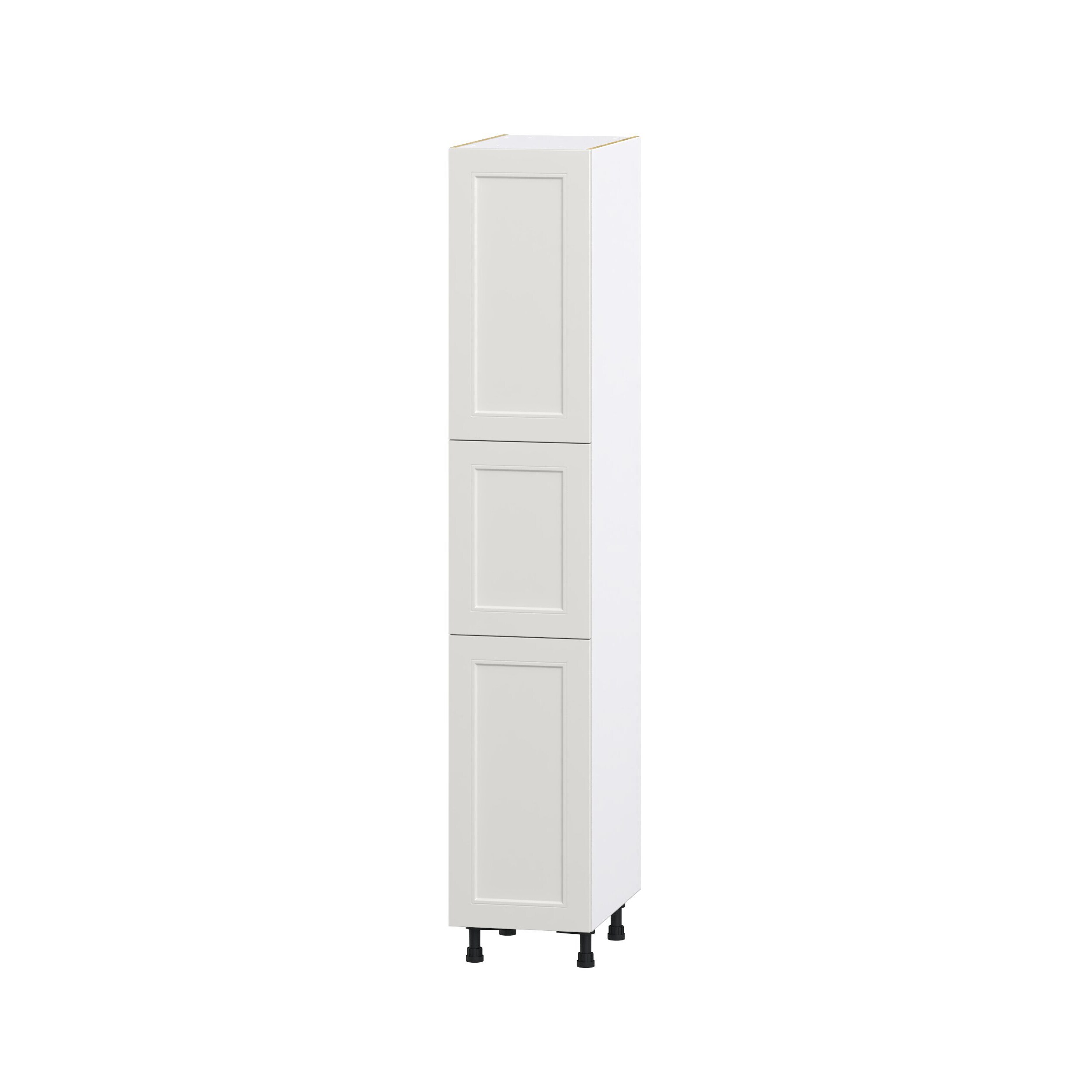 Hugo&Borg DST152484.5(L/R)-BE Belcourt 15-in W x 84.5-in H x 24-in D Painted Light Gray Pantry Fully assembled Cabinet (Recessed Panel Shaker)