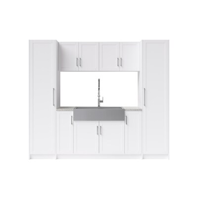 Newage Products Home 11 Piece Laundry Room Cabinet Set With 36in Sink And Faucet White In The Utility Storage Cabinets Department At Lowes Utility Storage Cabinets