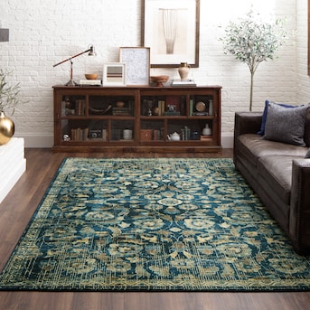 Mohawk Home Prismatic 10 X 14 Navy Indoor Medallion Area Rug In The Rugs Department At Lowes Com