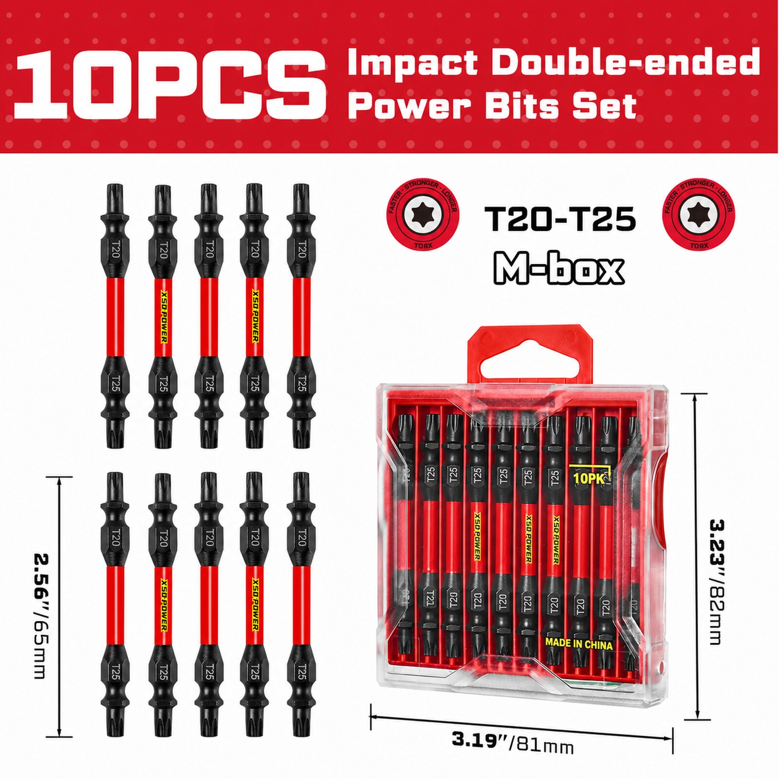 Linder Group Inc Torx T20 T25 Impact Double End Screwdriver Bit Set 10 ...
