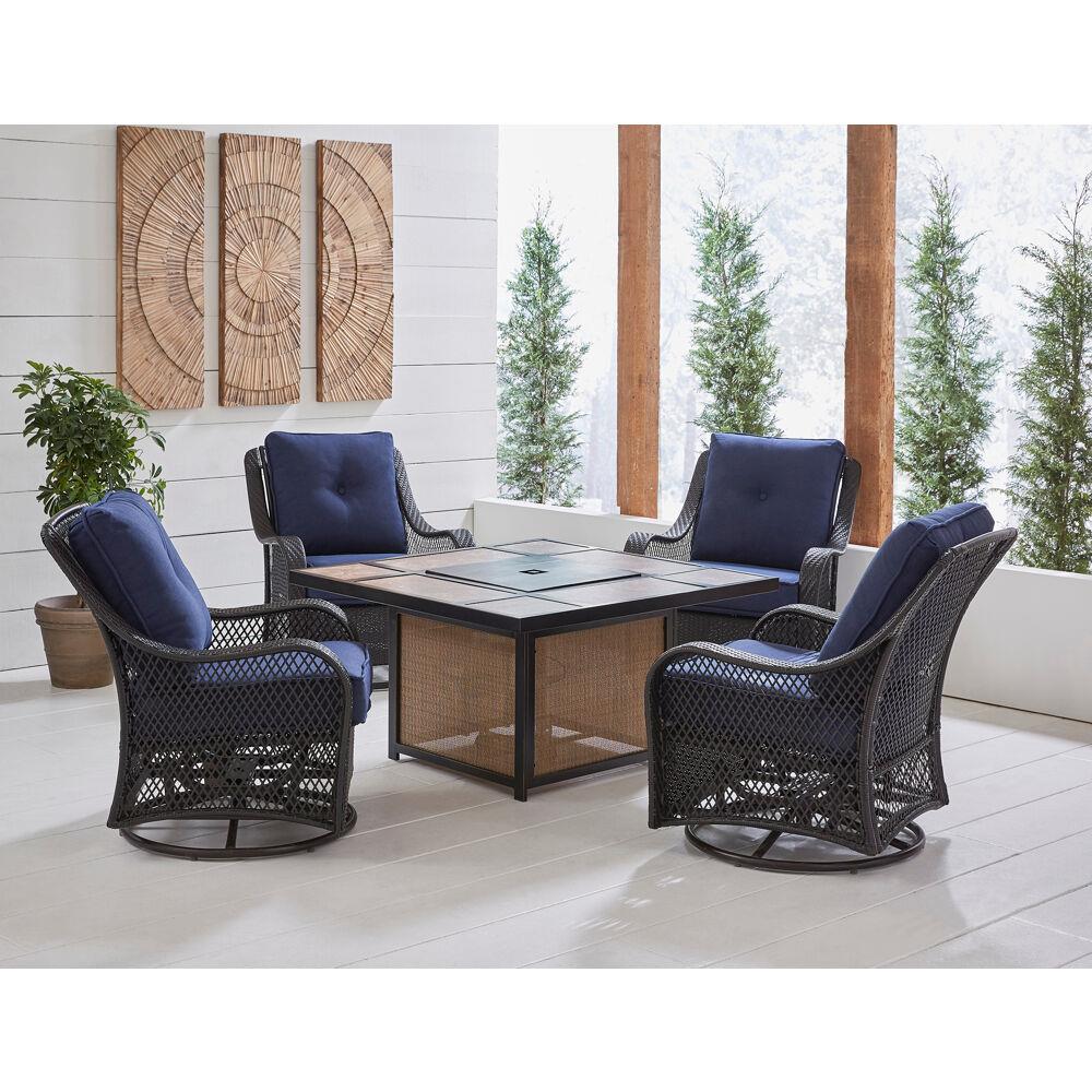 Hanover ORL5PCTFPSW4-NVY Patio-Conversation-Sets - View #13
