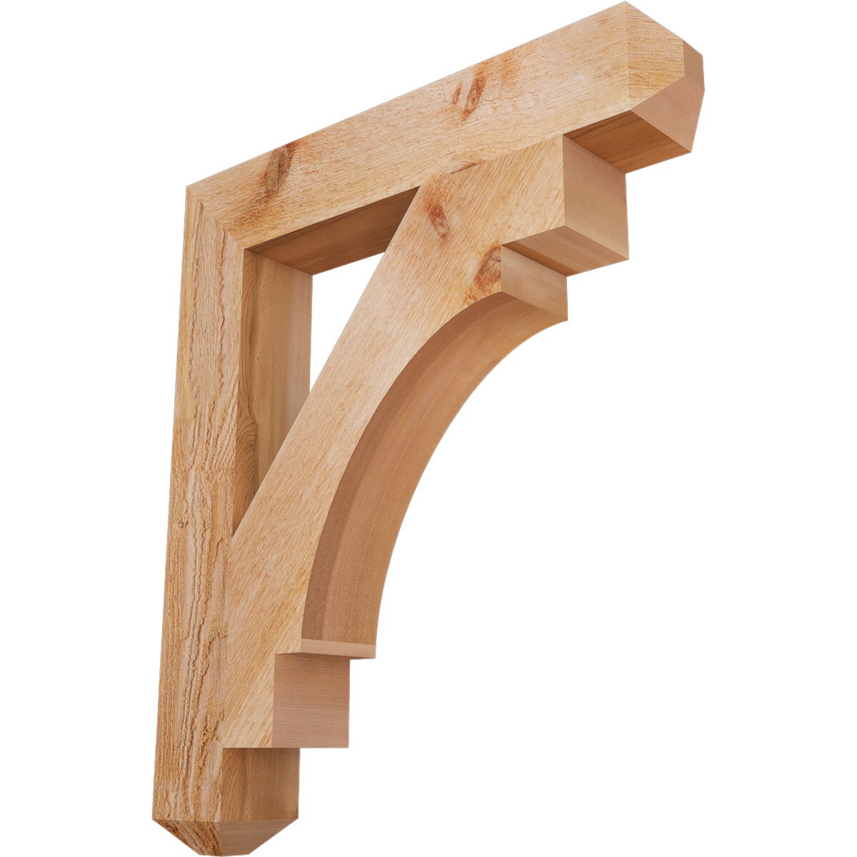 Ekena Millwork BKT04X24X28MRC04RWR Merced craftsman rough sawn 4-in x 24-in x 28-in Western red cedar Brown Wood Standard bracket