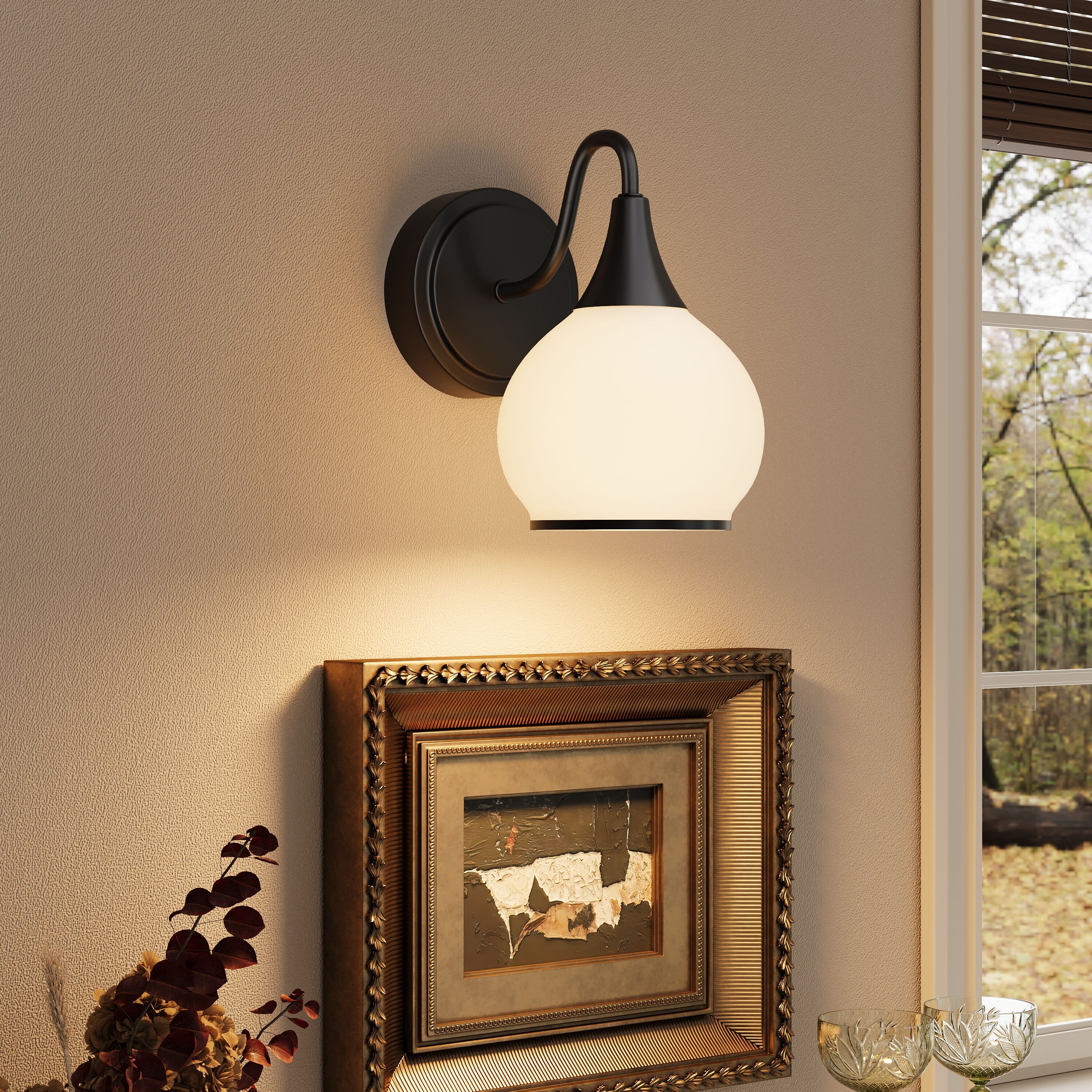 Lumiquesce Modern Rechargeable Armed Sconce With Remote and Bulb