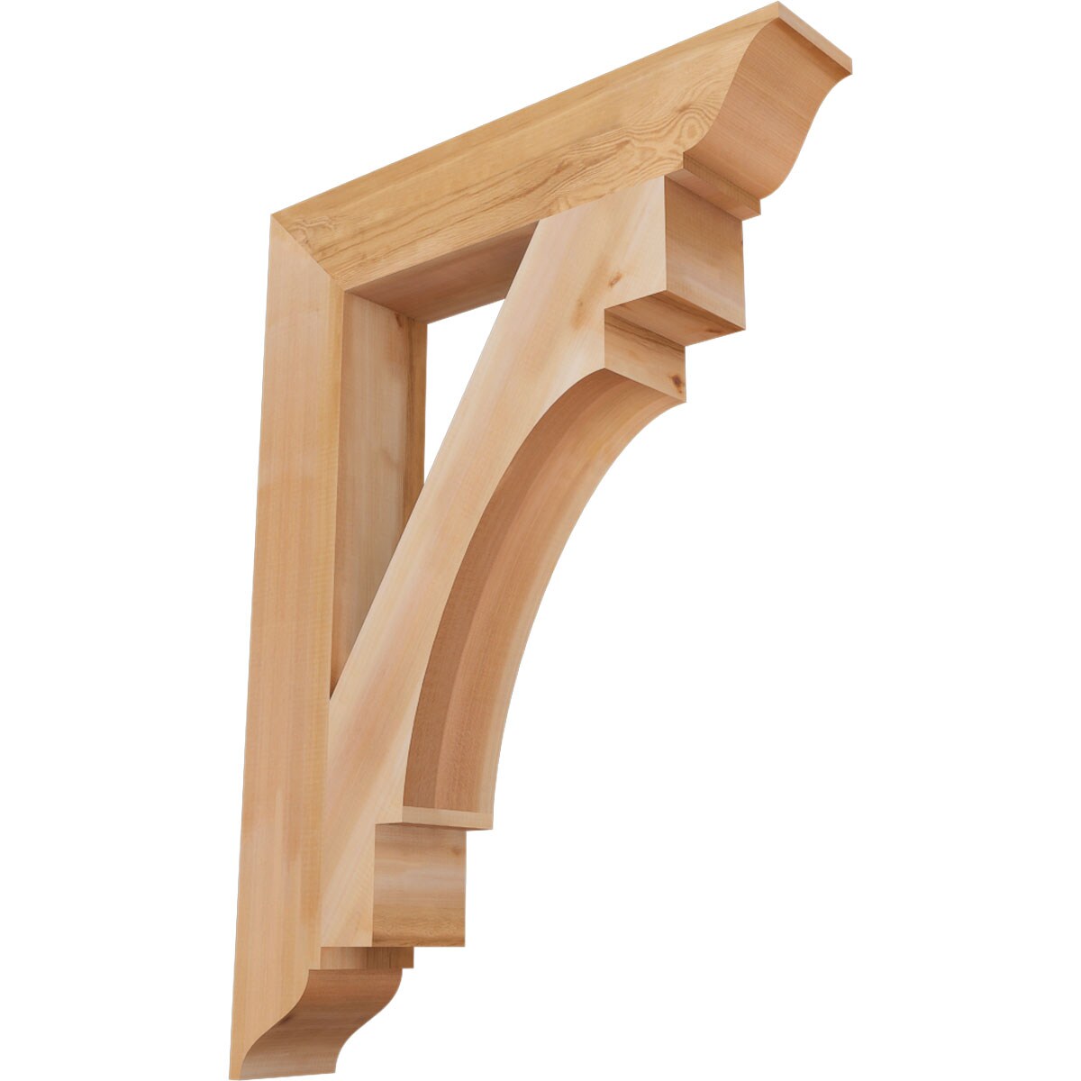 Ekena Millwork BKT06X32X44MRC01SWR Merced traditional smooth 5-1/2-in x 32-in x 44-in Western red cedar Brown Wood Standard bracket