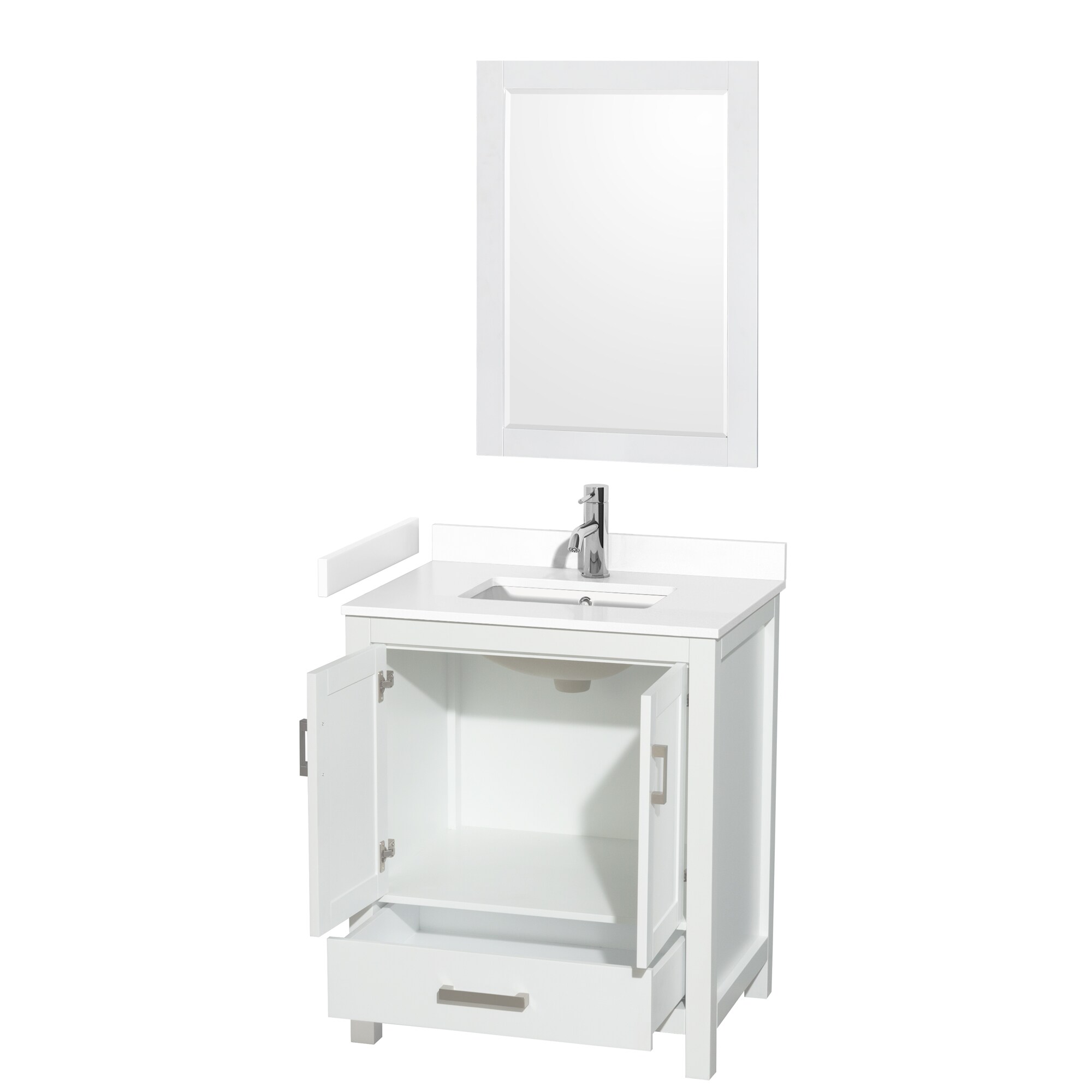 Wyndham Collection WCS141430SWHWCUNSM24 Bath-Vanity-Combo - View #2