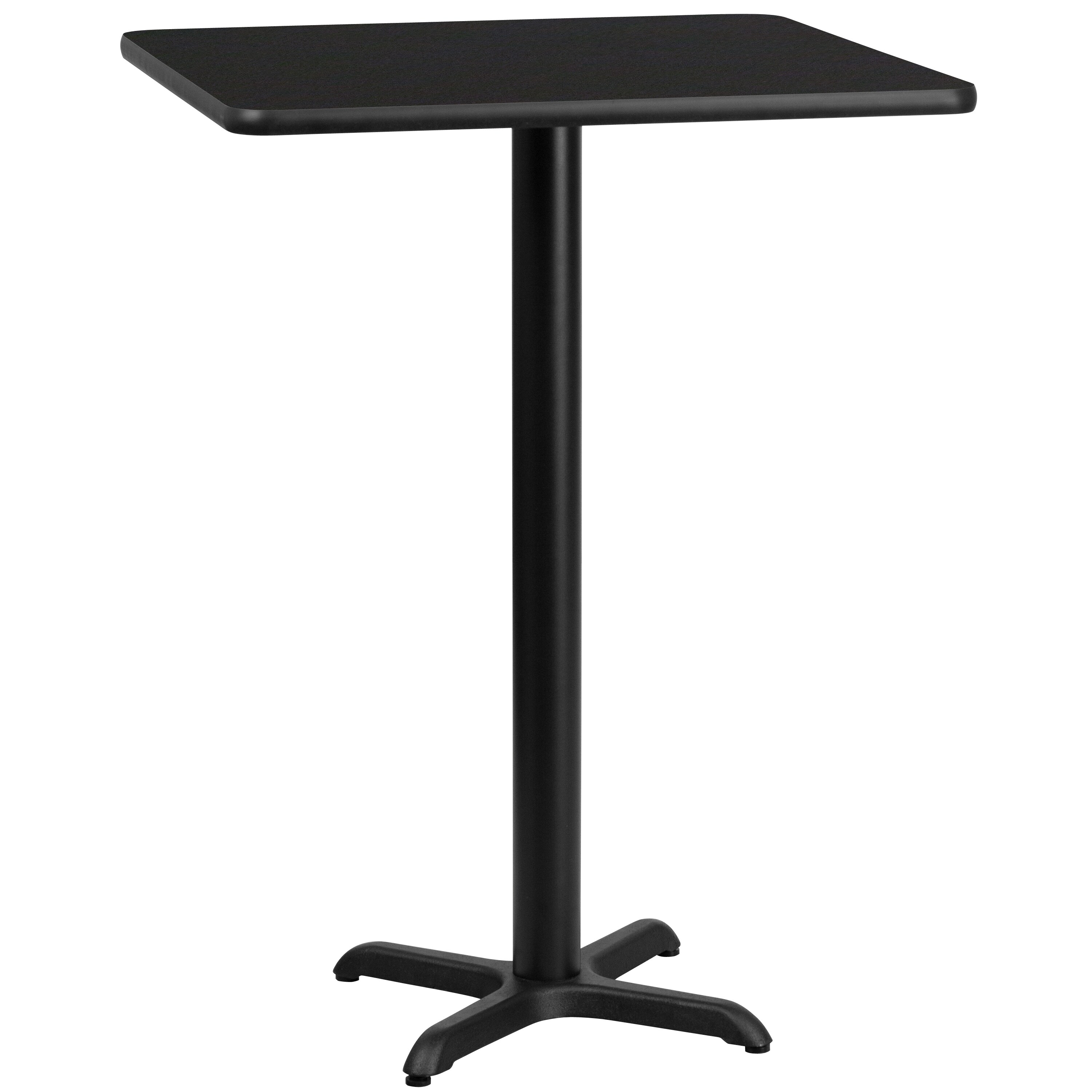 Flash Furniture 889142006343 Black Contemporary/Modern Bar Table, Wood veneer with Black Metal 30-Inches L x 43.13-Inches H