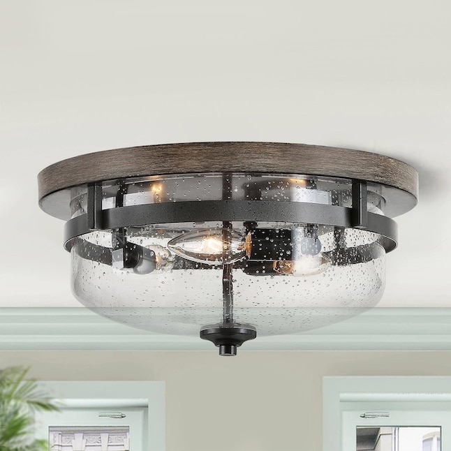 Lnc Holmes 3 Light 13 5 In Bronze Ceiling Fixture For Kitchen Led Flush Mount The Lighting Department At Lowes Com