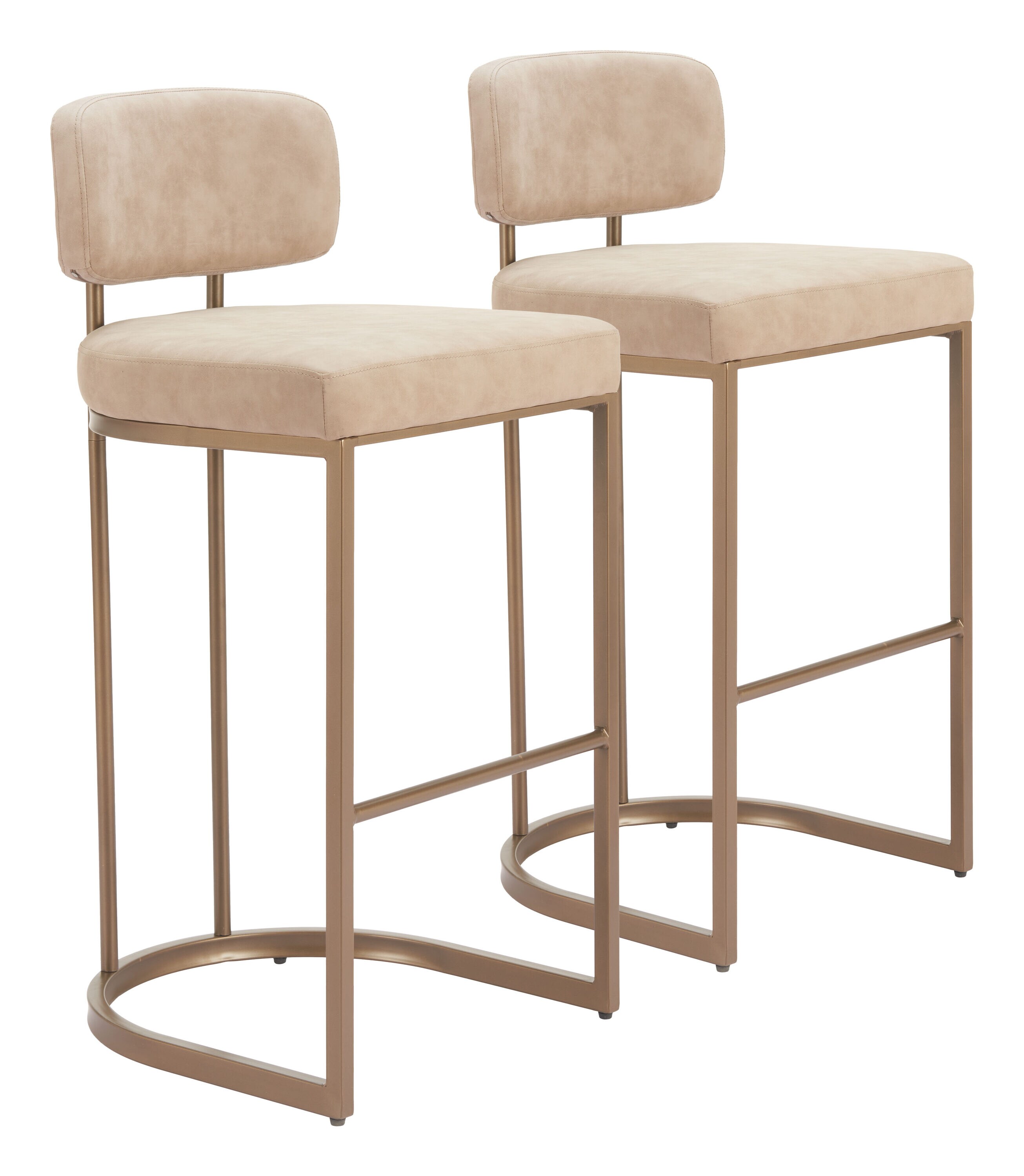 Zuo Modern 110851 Set of 2 Velar Barstool Modern Plywood