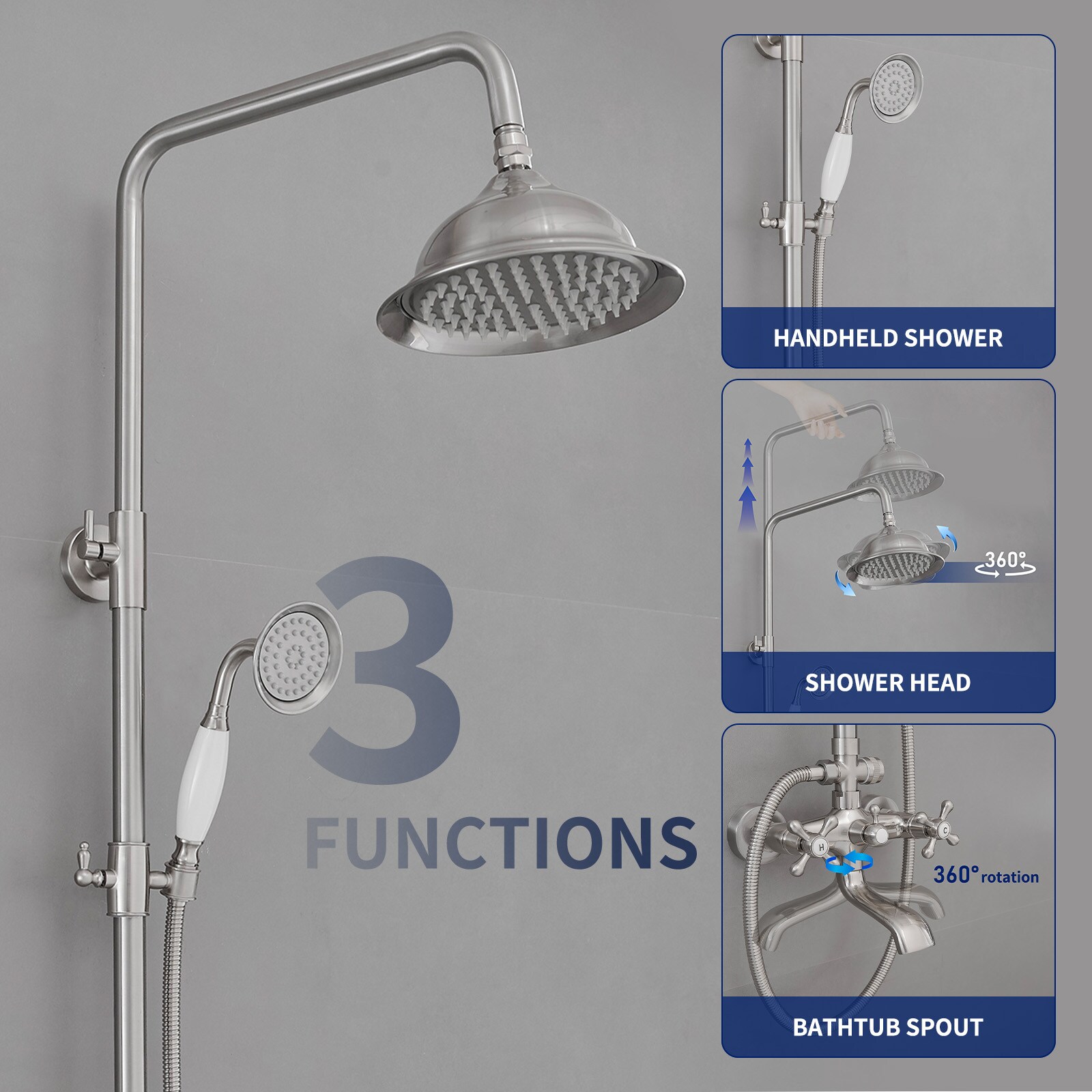 BWE A-98023-S-N Showerhead-Bar-Panels - View #5
