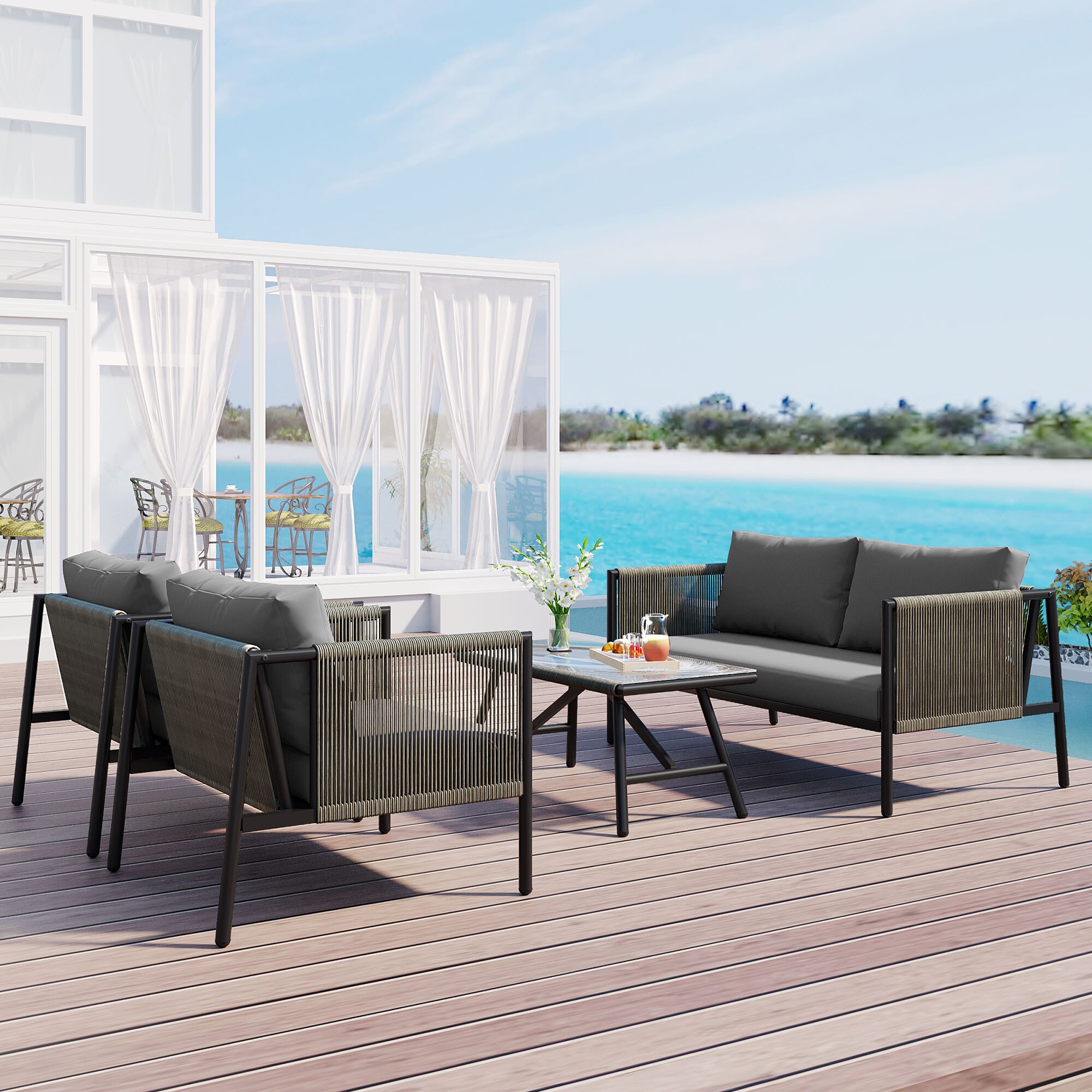 Forclover AL-040GR Patio-Conversation-Sets - View #2