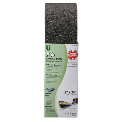 W Ceramic Sanding Belt 36 Grit Coarse 1 pc. Shopsmith 18 in L x 3 in W Ceramic Sanding Belt 36 Grit Coarse 1 pc. Shopsmith 18 in L x 3 in
