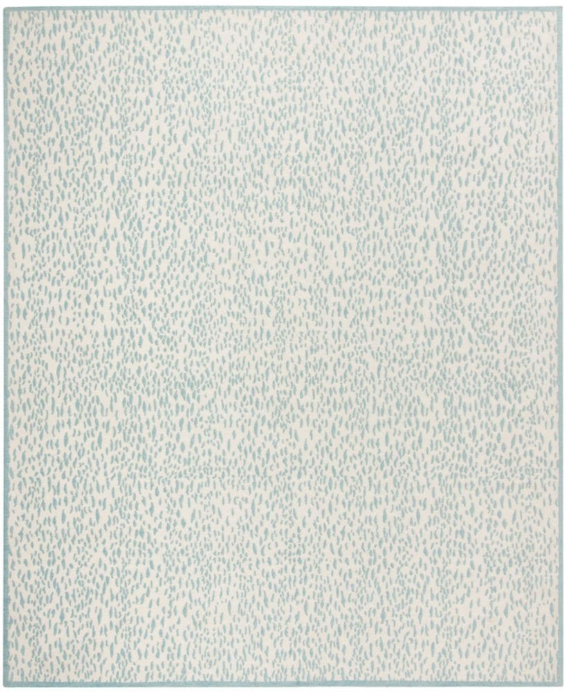 Safavieh MRB657T-8 Marbella Sunetra 8 x 10 (ft) Loomed Polyester Ivory/Turquoise Rectangular Indoor Abstract Area rug