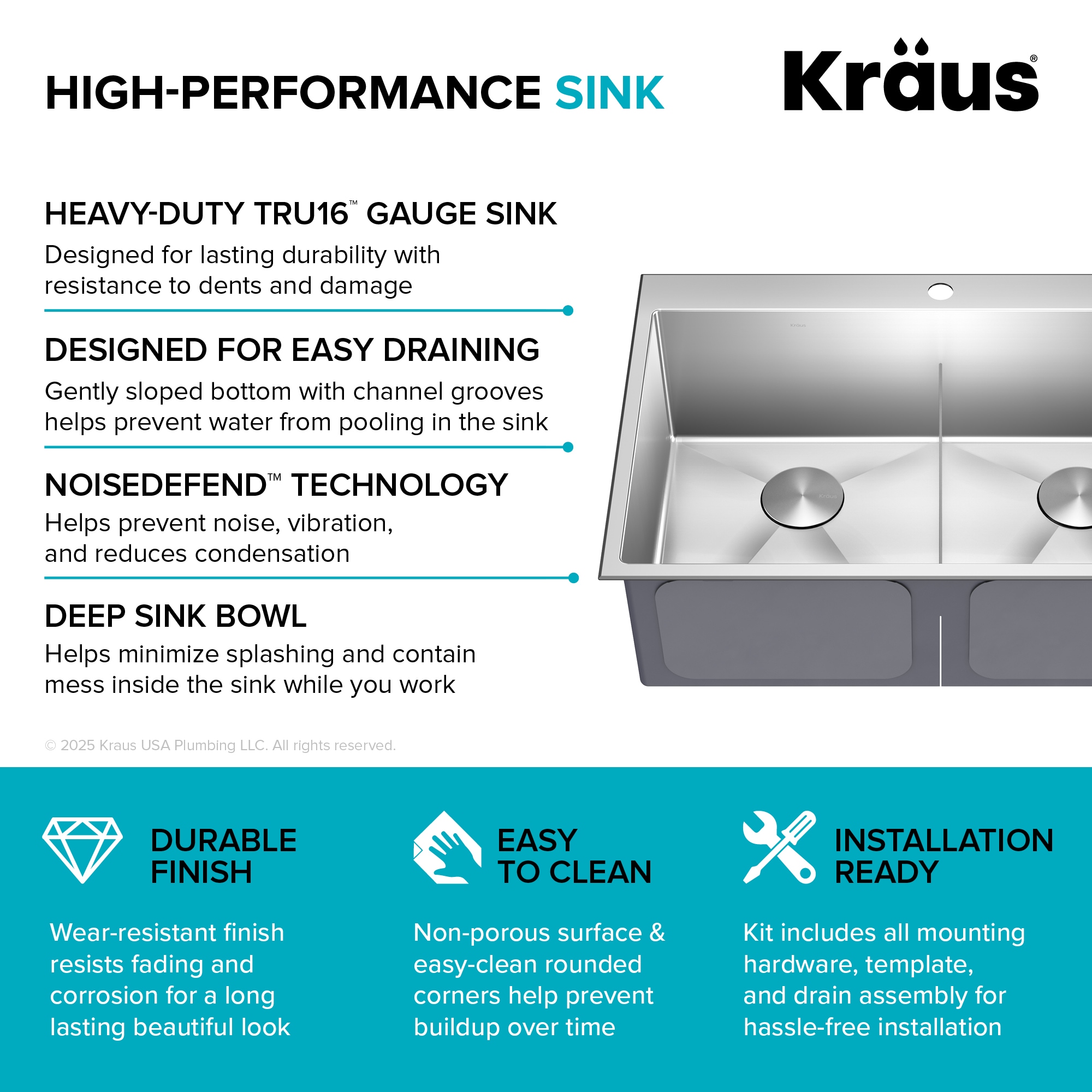 Kraus KHT302-33 Kitchen-Sinks - View #14