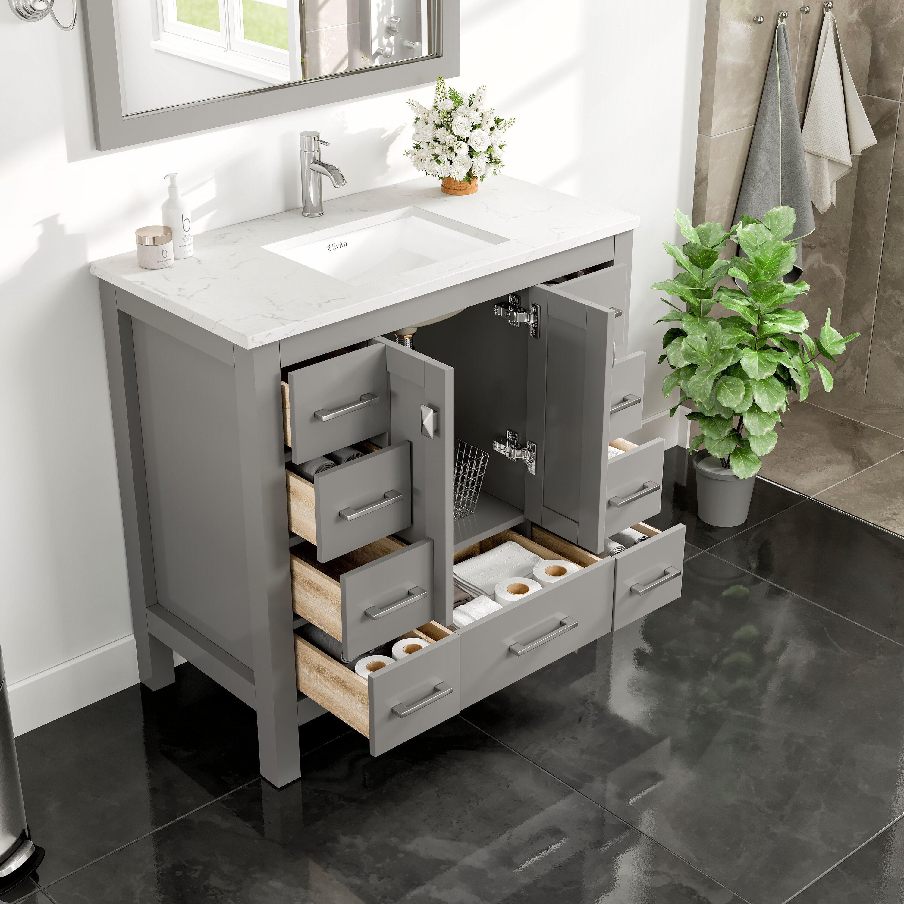 Eviva EVVN411-36X18GQ Bath-Vanity-Combo - View #4