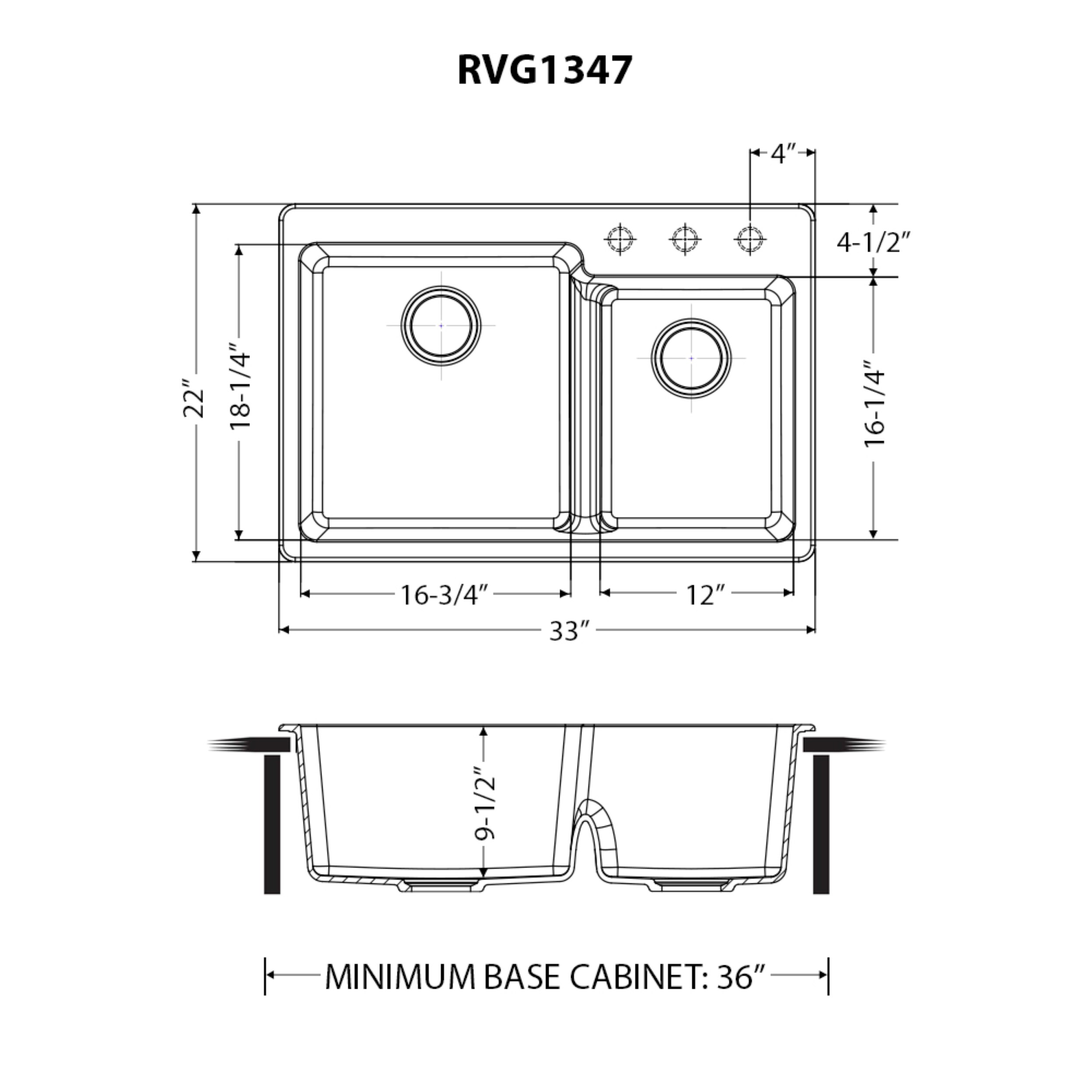 Ruvati RVG1347BK Kitchen-Sinks - View #7