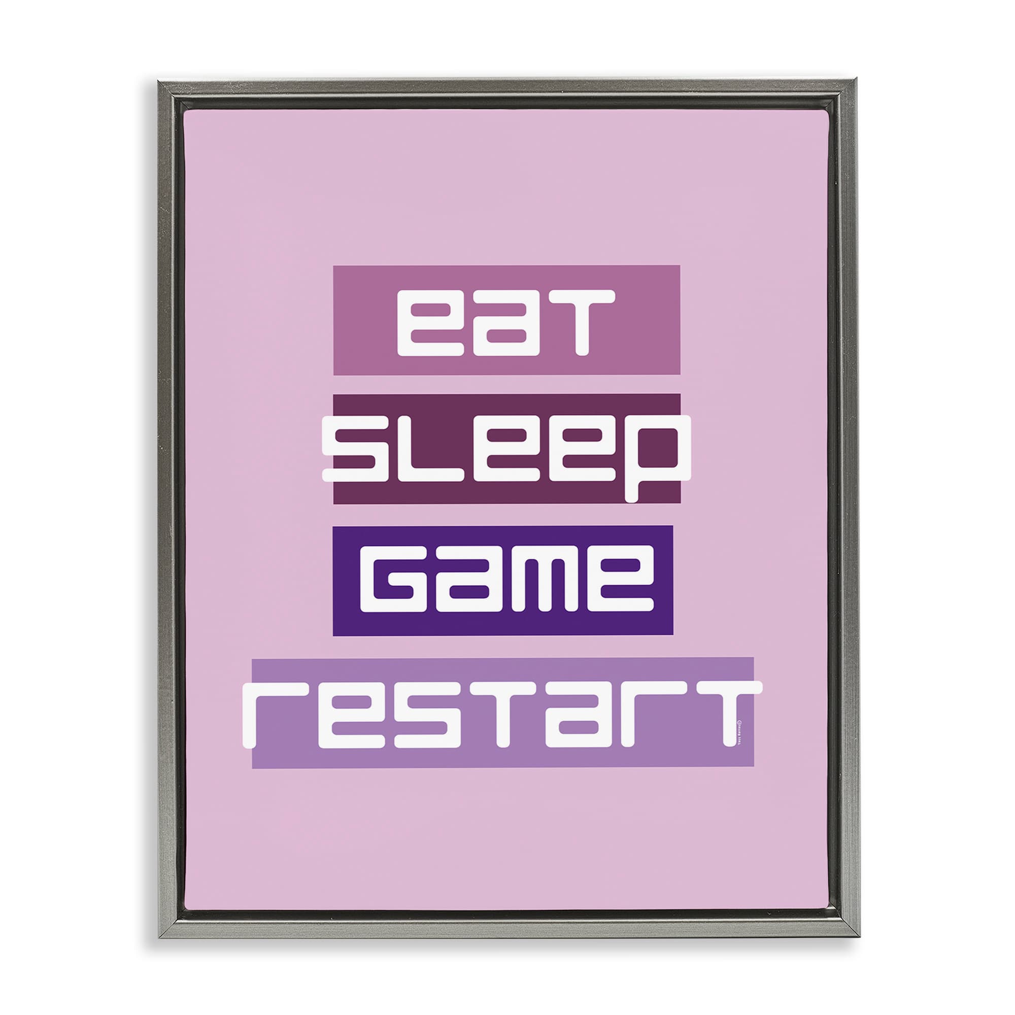 Stupell Industries BS-719-FFL-24X30 Eat Sleep Game Restart Floating Frame design by Yass Naffas Designs