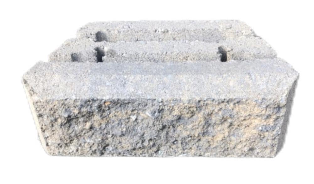 4-in H x 12-in L x 7-in D Tan/Charcoal Concrete Retaining Wall Block in Gray | - Lowe's 130426