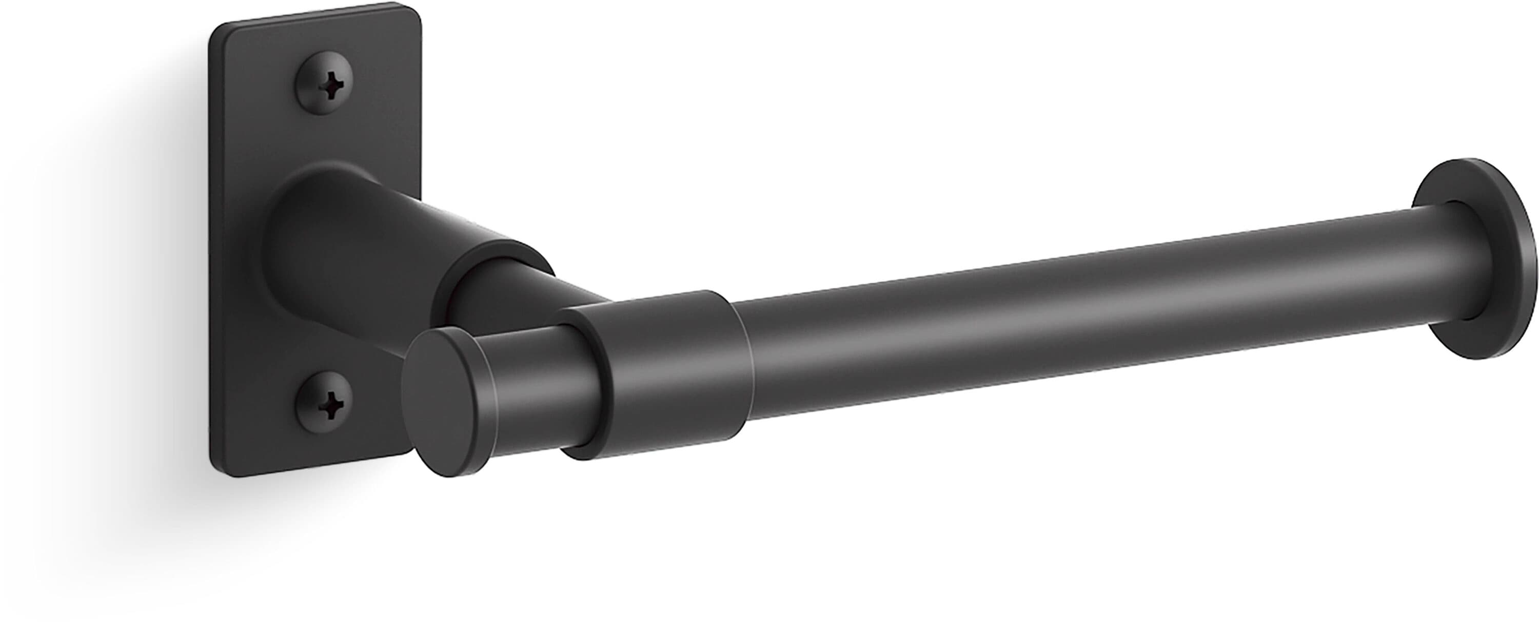 KOHLER 35929-BL Castia by Studio McGee Matte Black Wall mount Single post Toilet Paper Holder 1 -Rolls with Storage