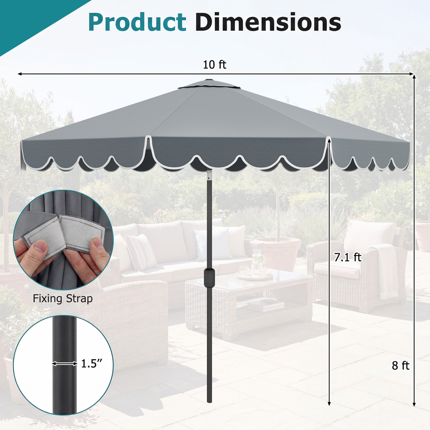 Volenca VOL-WDL9ZS Beach-Umbrellas - View #3