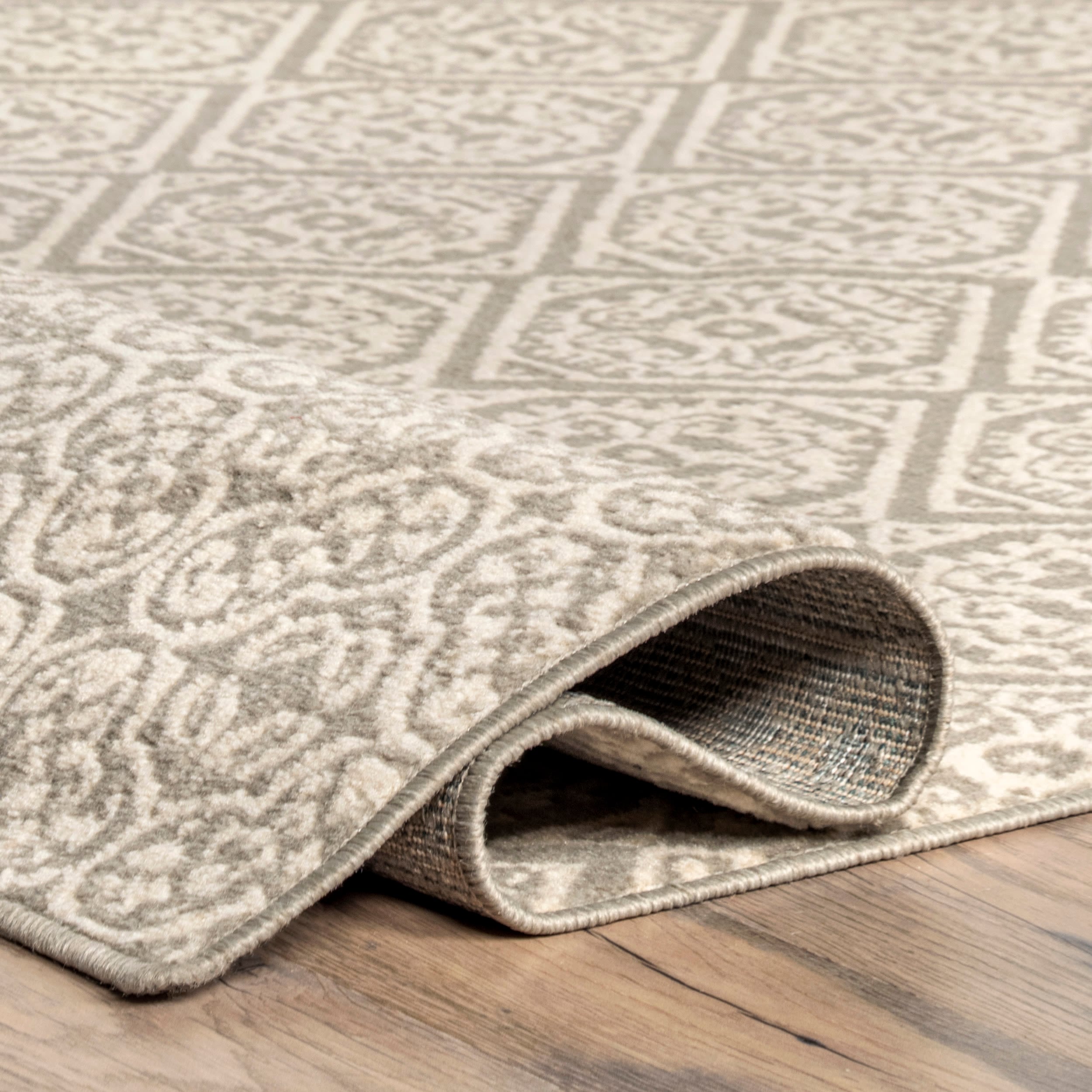 Gray Geometric Synthetic 8' x 10' Area Rug