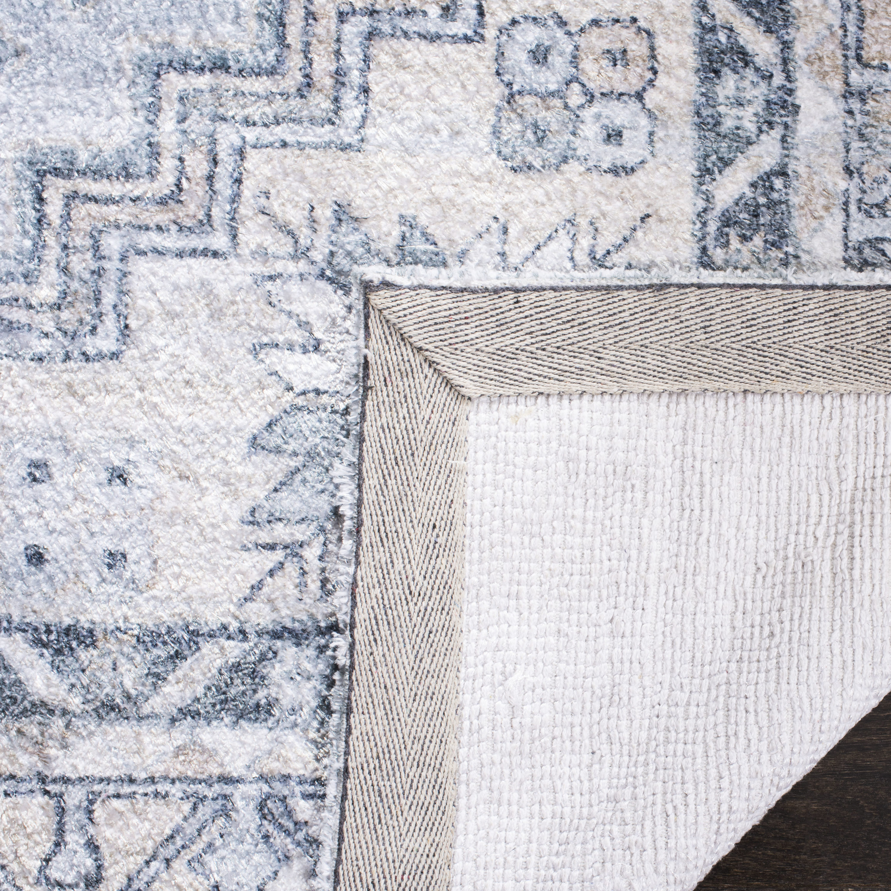 Mod Boho Grey & Ivory Oriental Wool Blend 5' x 8' Area Rug