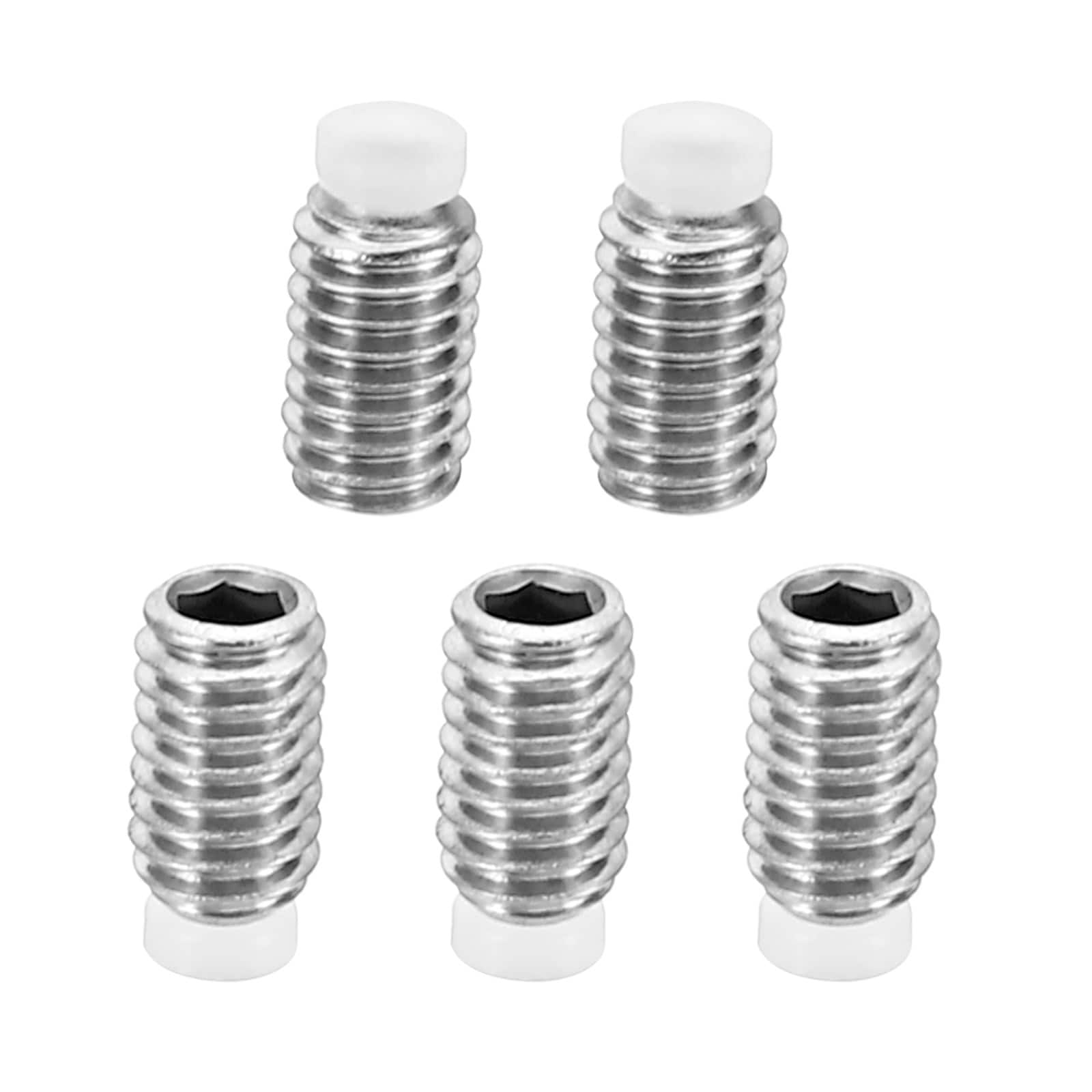 PATIKIL M4x7mm Nylon Tip Grub Screw 5pcs Metric Hex Socket Head Cup Point Anti Slip Set Screws Internal Hex Drive Hardware 304 Stainless Steel