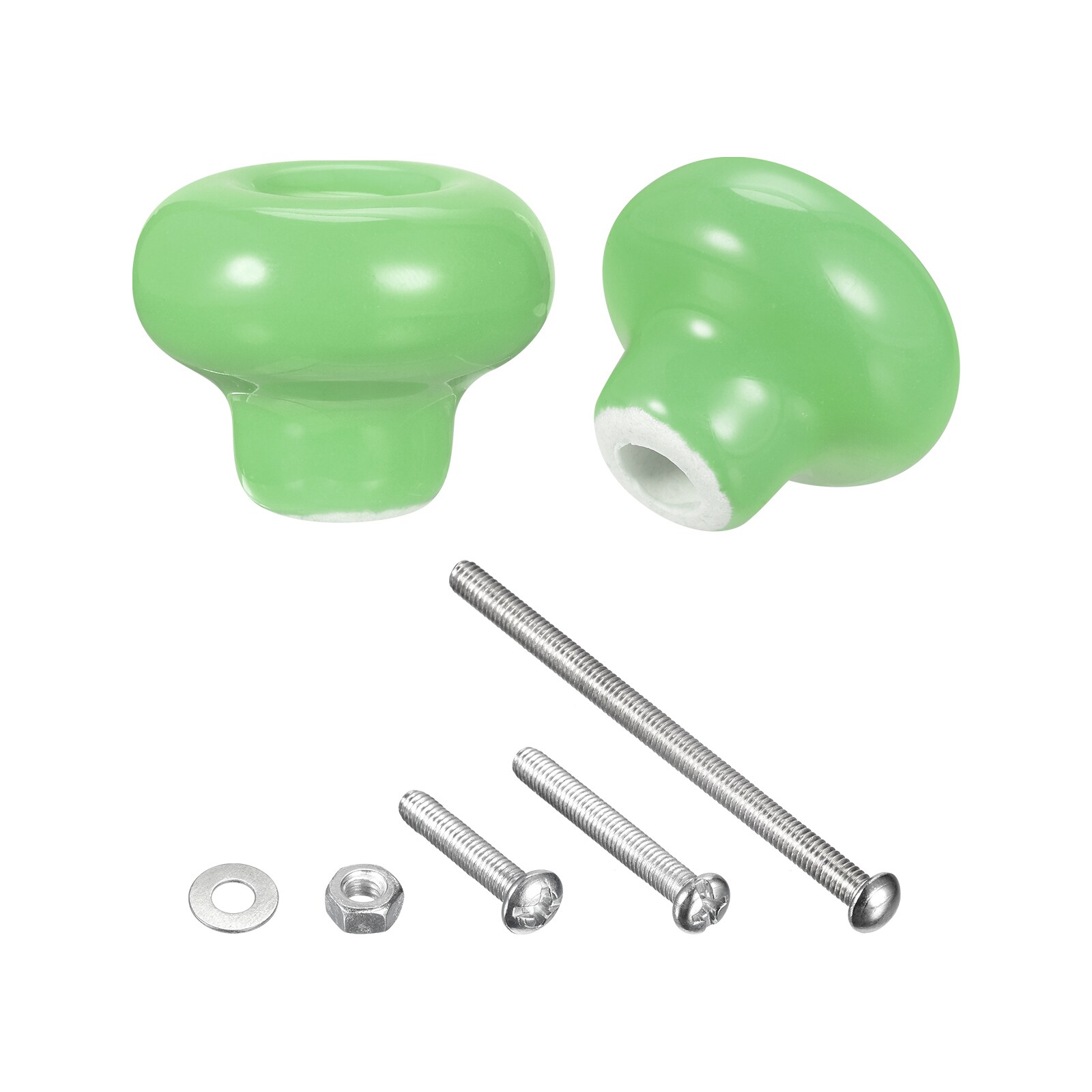 Unique Bargains - Ceramic Drawer Knobs 4pcs Round Shape Handles Pulls 32mm/1.26inch Dia. Knobs fo...