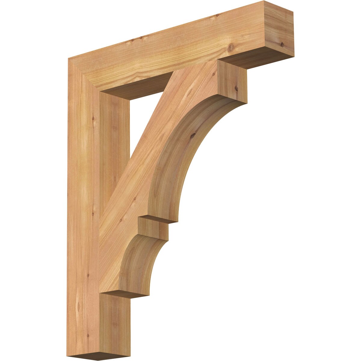 Ekena Millwork BKT04X20X24BOA05SWR Balboa block smooth 3-1/2-in x 20-in x 24-in Western red cedar Brown Wood Standard bracket