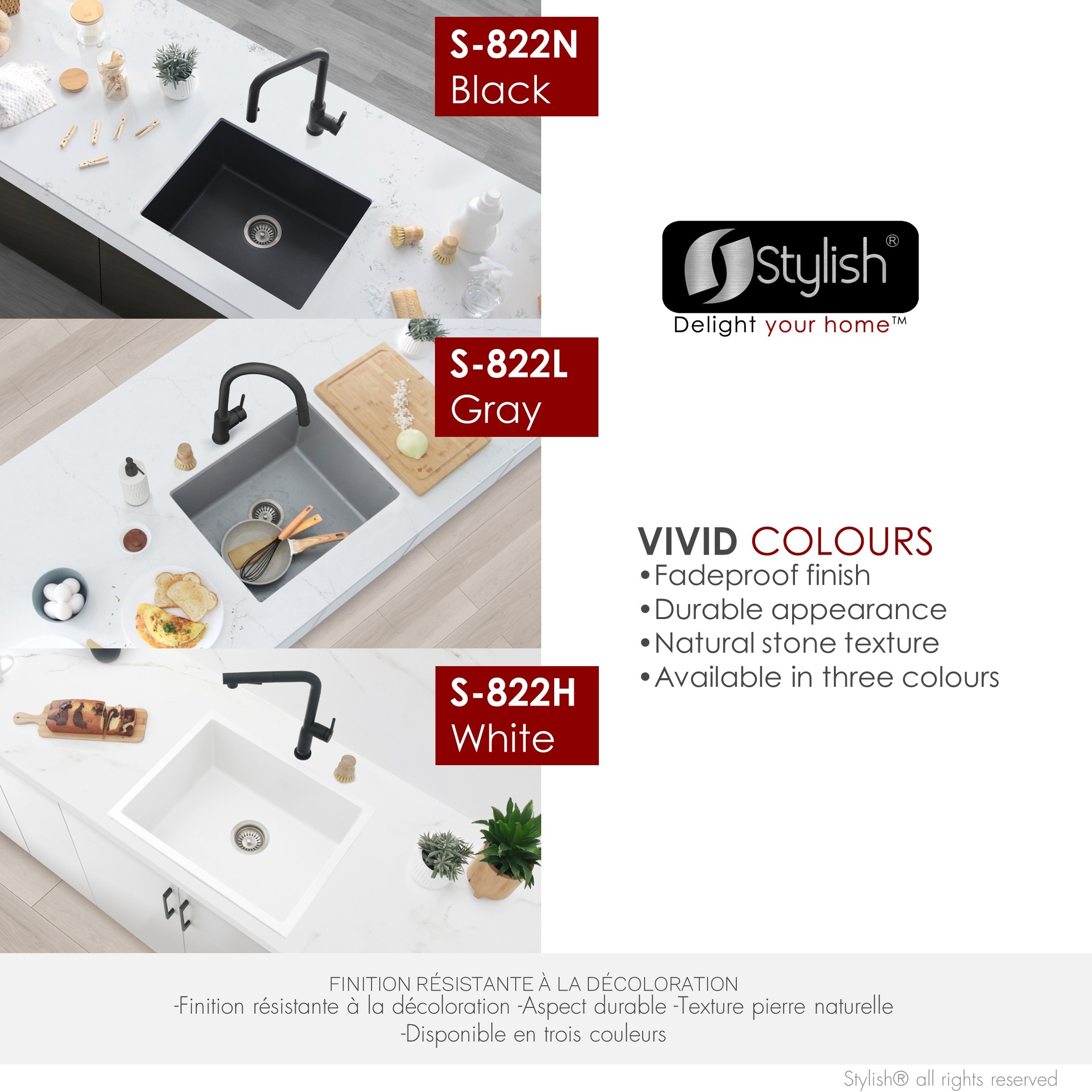 Stylish S-822L1 Kitchen-Sinks - View #8