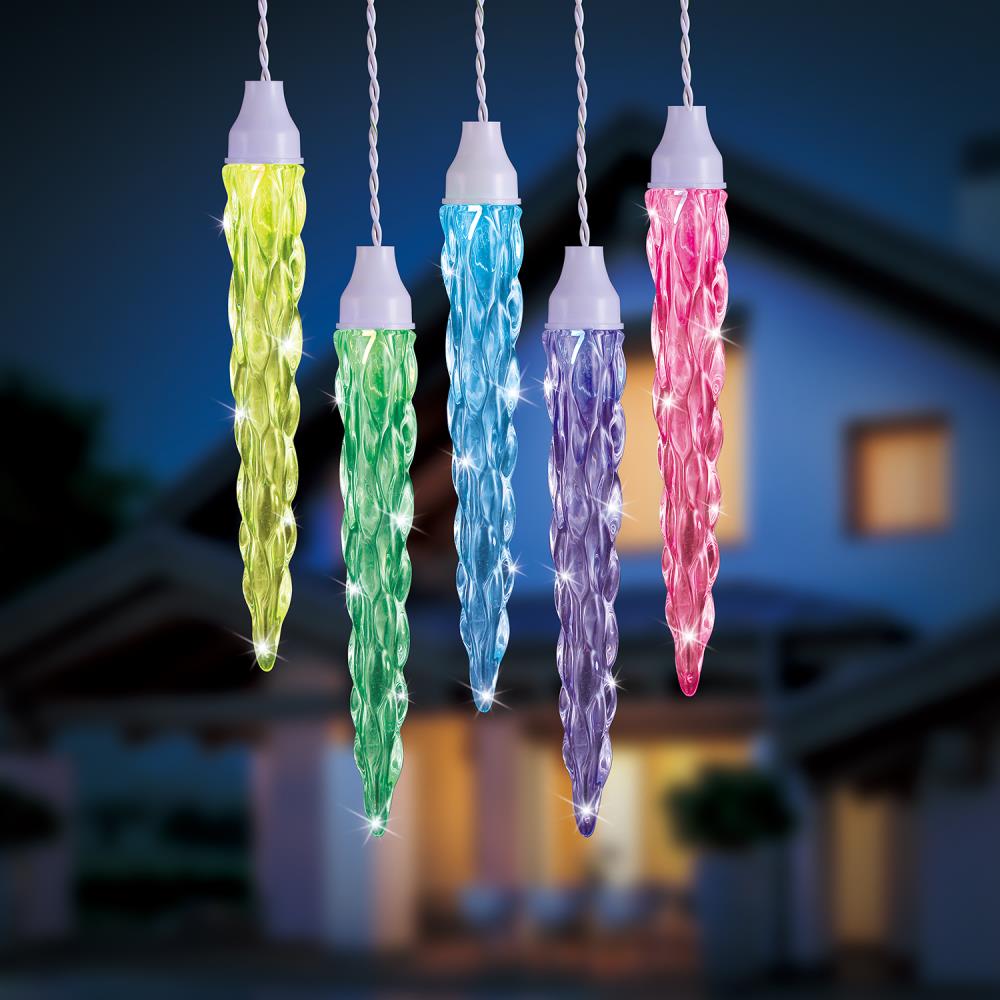 rainbow icicle lights