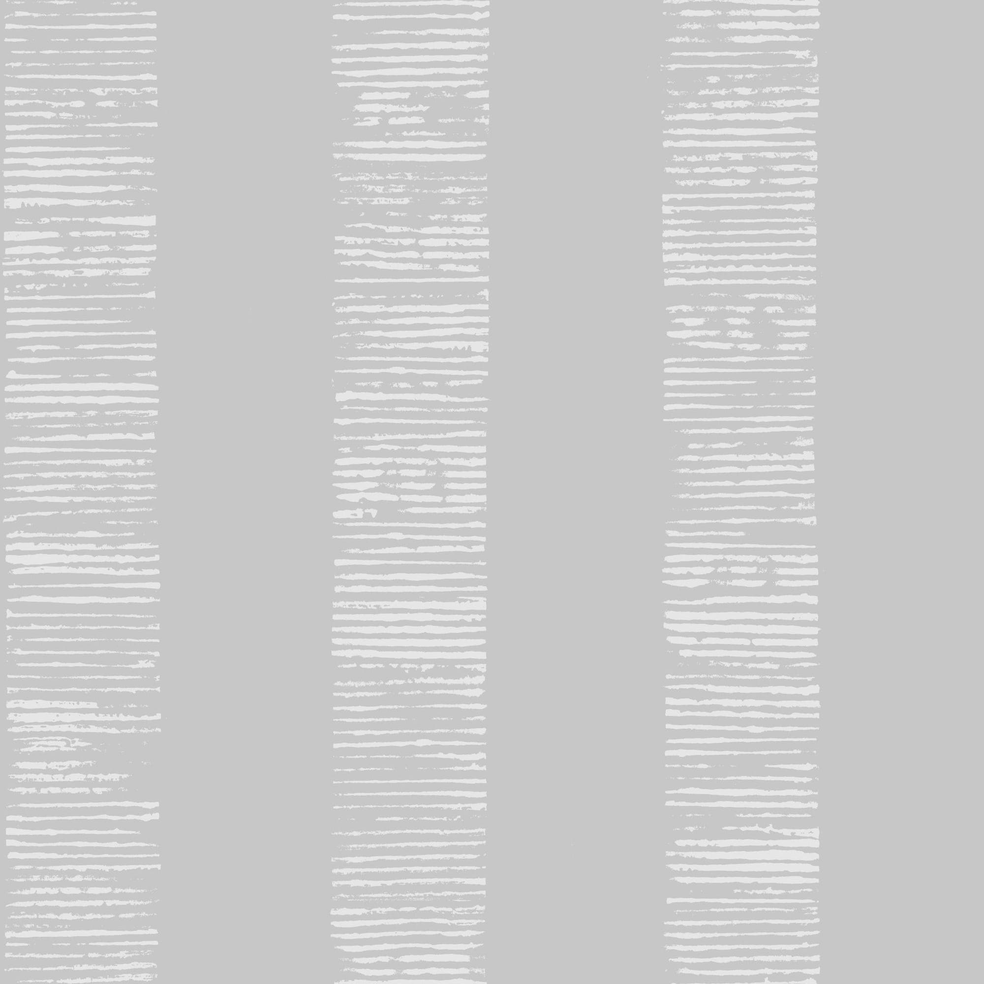 Graham & Brown 104266 Vermeil 56.0-Sq. Feet Gray/Silver Paper Stripes Unpasted Wallpaper