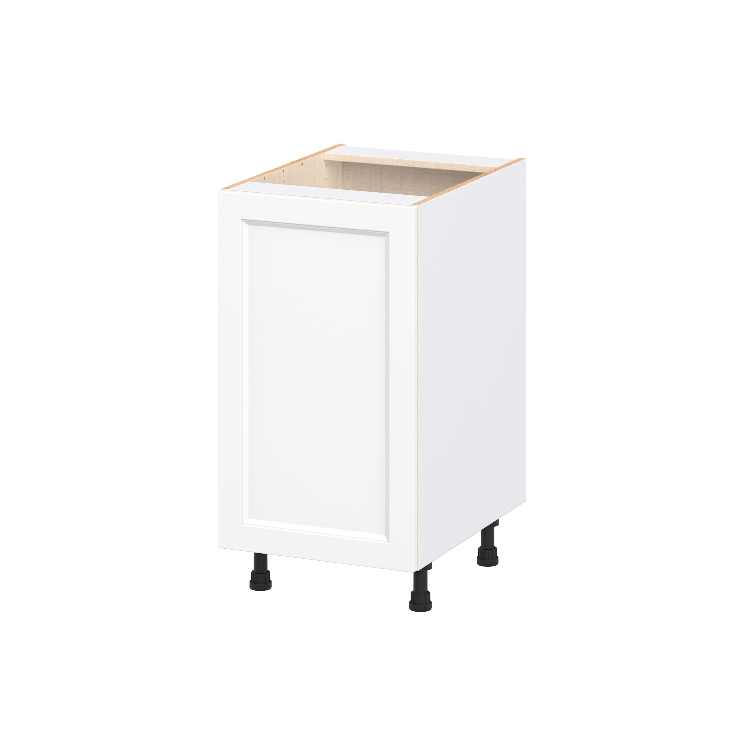 Hugo&Borg Riviera 18-in W x 34.5-in H x 24.5-in D Bright White Base Fully Assembled Cabinet Recessed Panel Shaker #DSB18FH(L/R)-RI