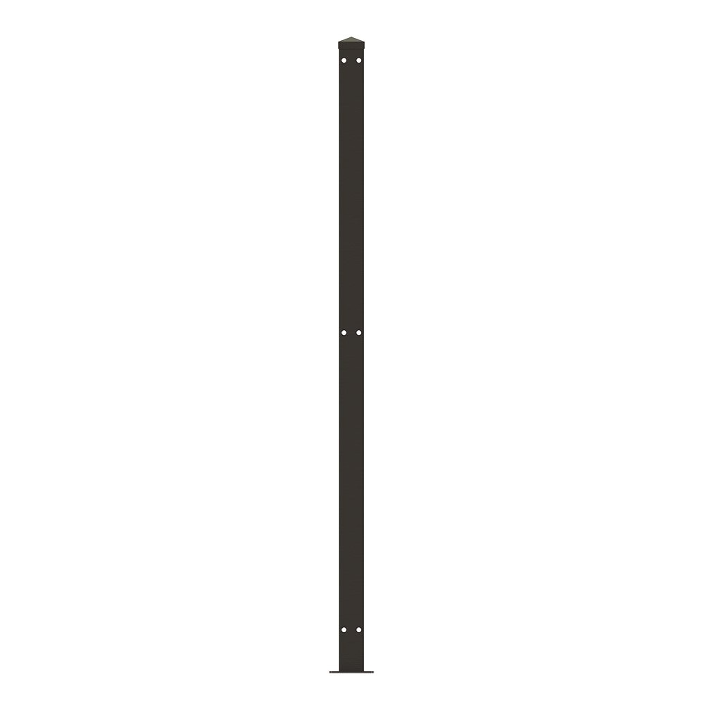 Ironcraft - Euro 5-ft H x 2-in W Black Powder-Coat Steel Universal Fence Post