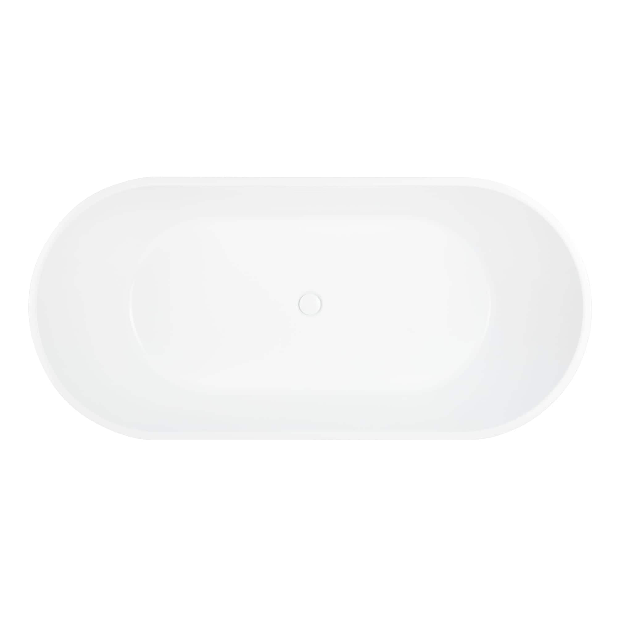 Conroy 67" Glossy White Acrylic Freestanding Soaking Bathtub